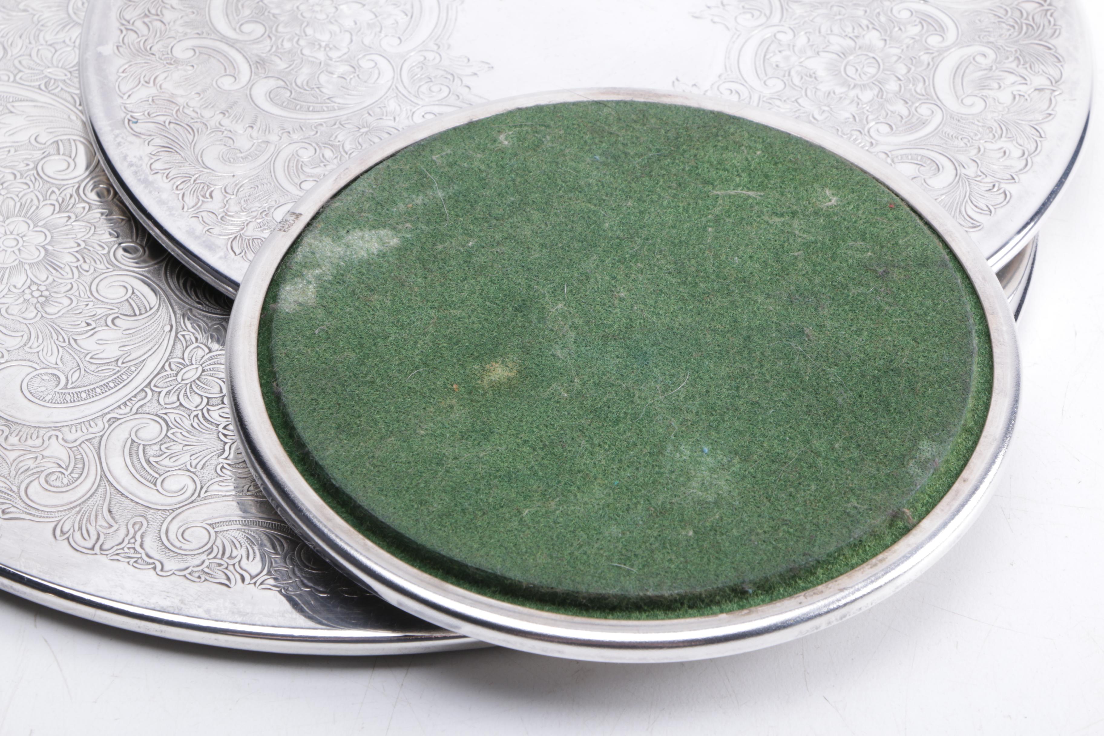 Silver Plate Trays and Trivets Featuring Reed & Barton