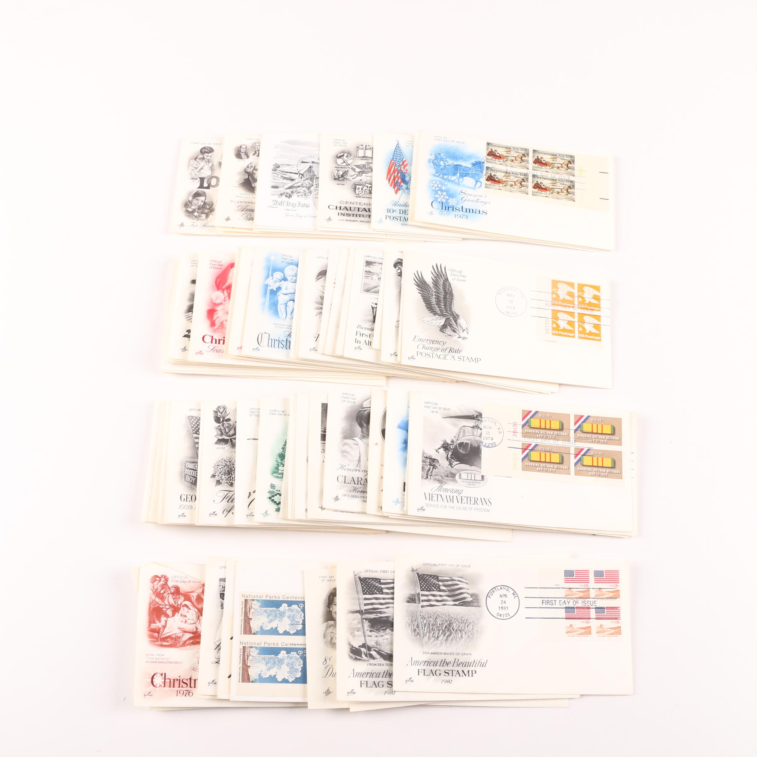 First Day Issue Commemorative Envelopes With Stamps