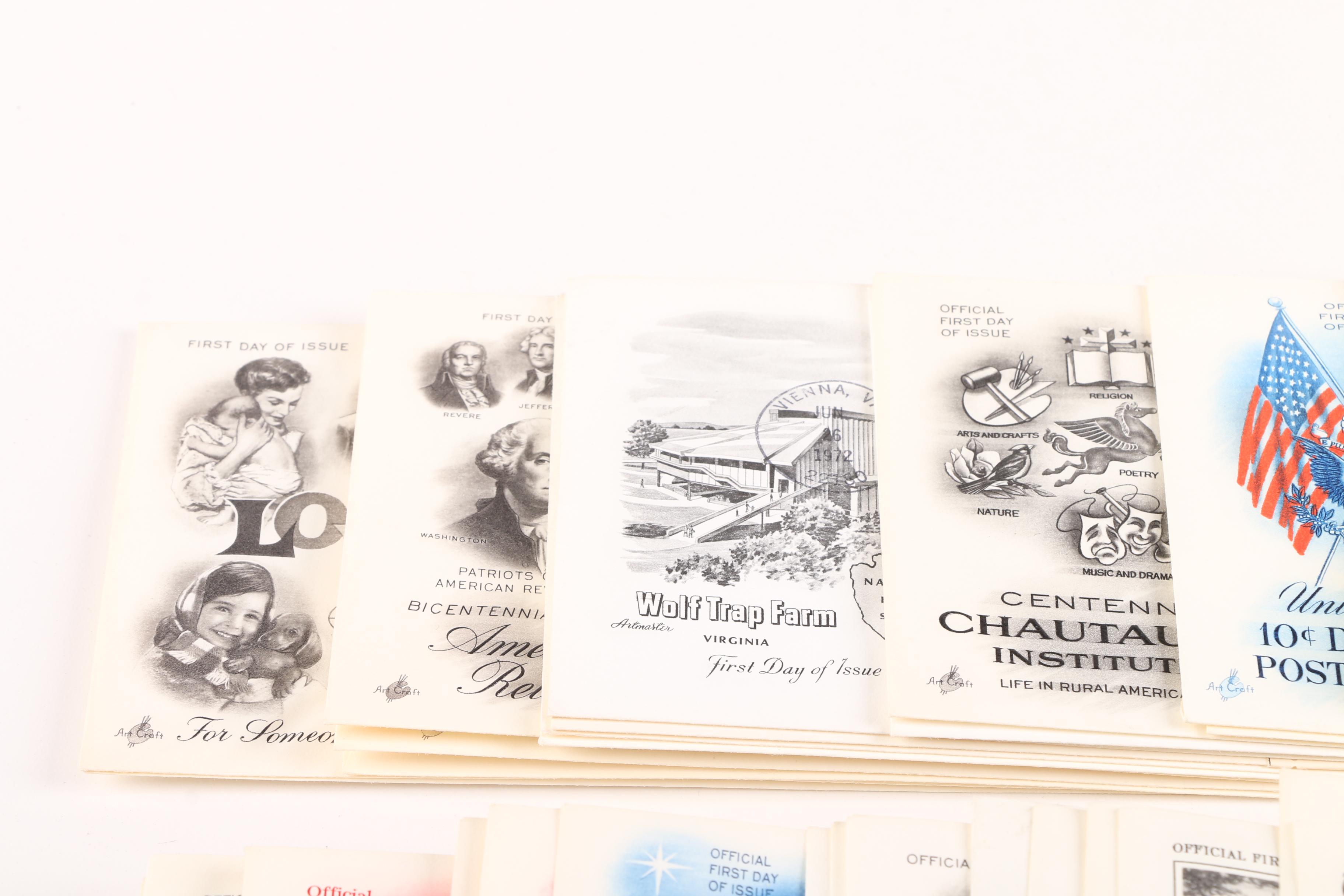 First Day Issue Commemorative Envelopes With Stamps