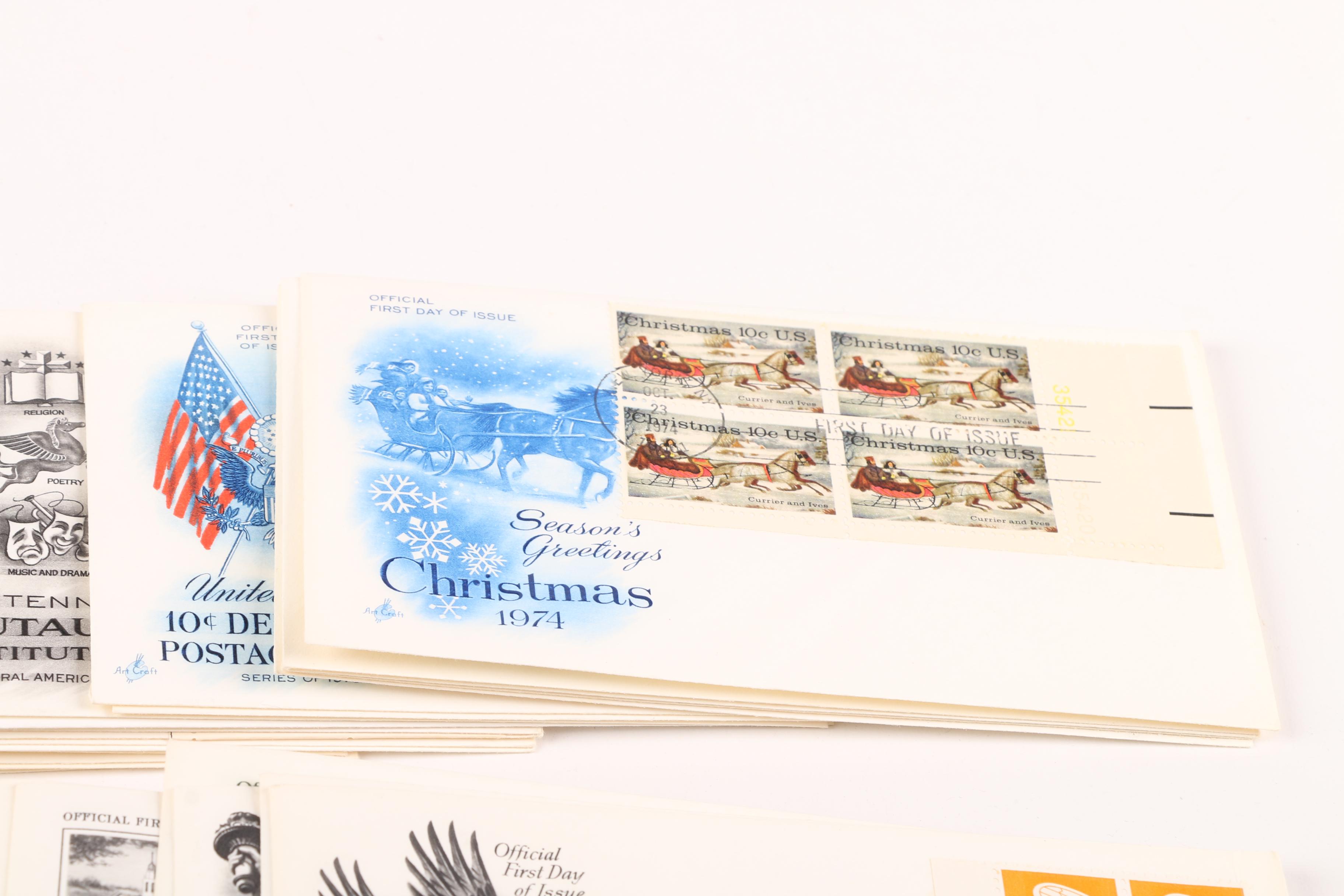 First Day Issue Commemorative Envelopes With Stamps