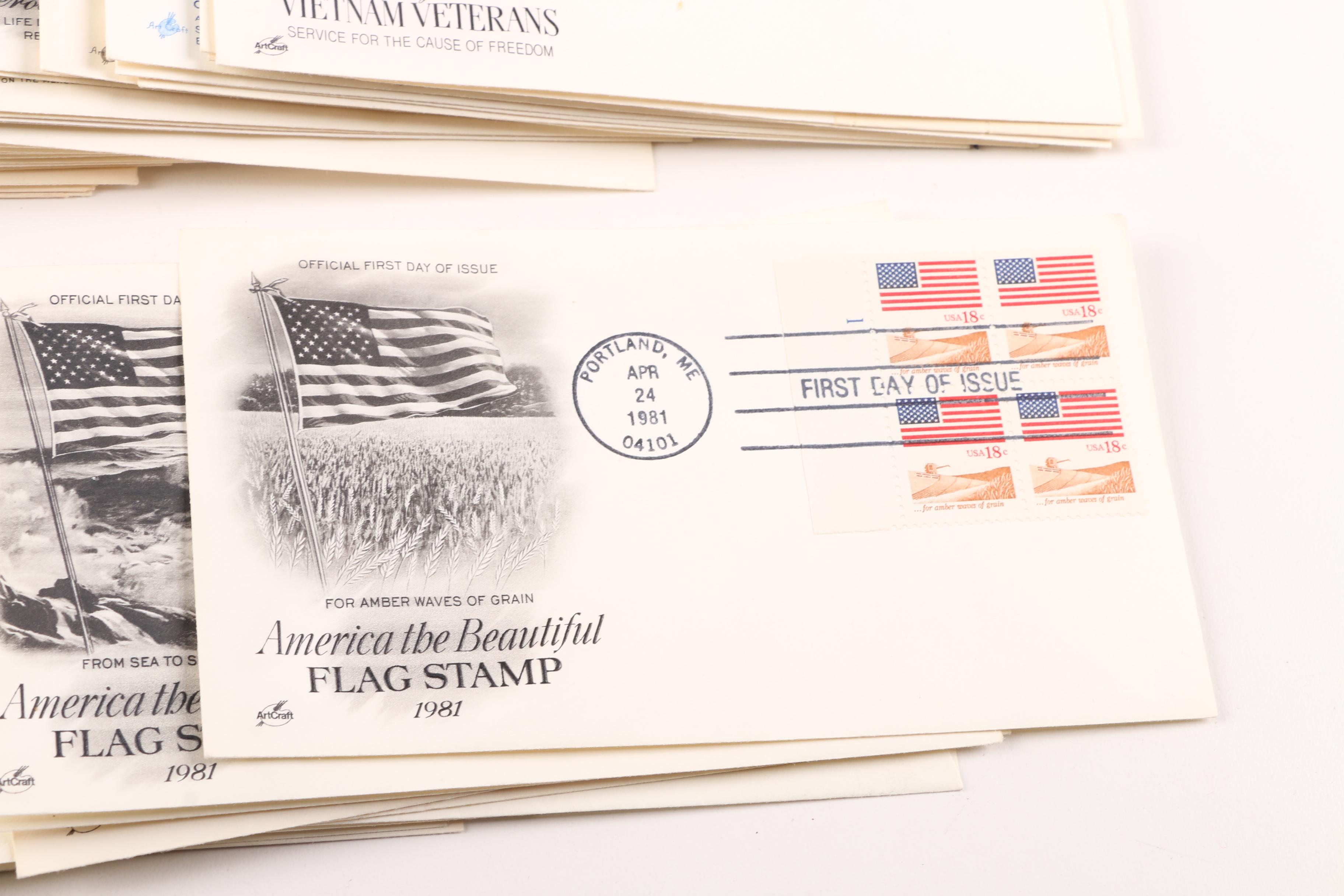 First Day Issue Commemorative Envelopes With Stamps