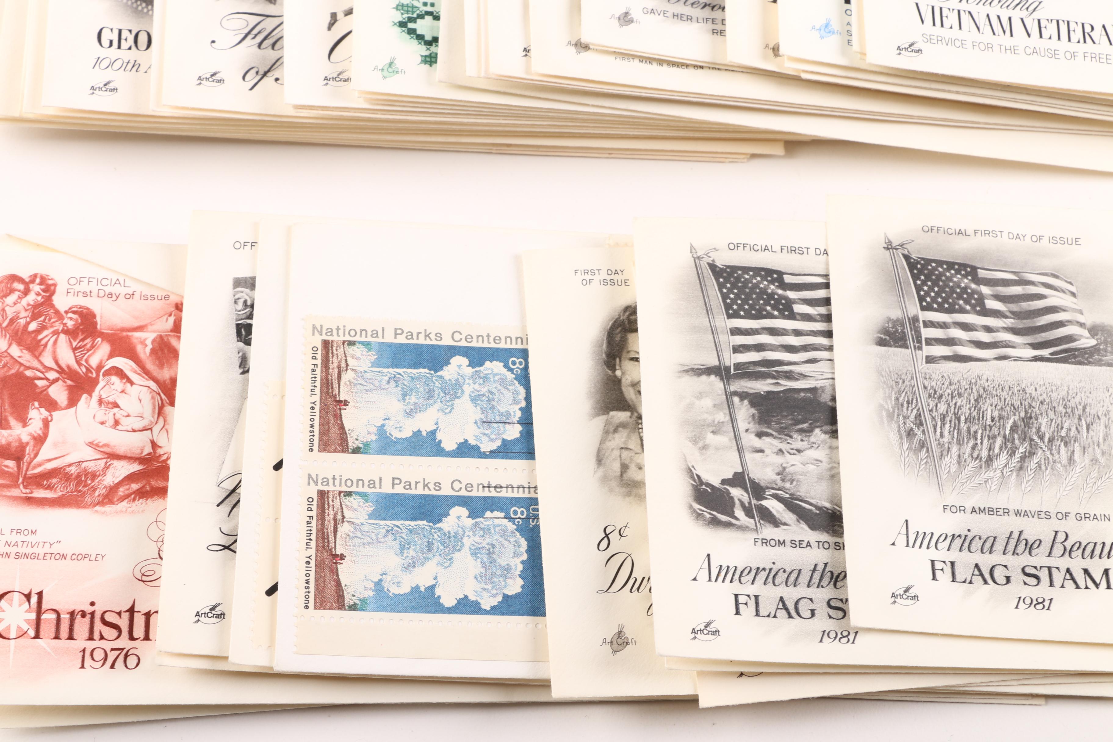 First Day Issue Commemorative Envelopes With Stamps