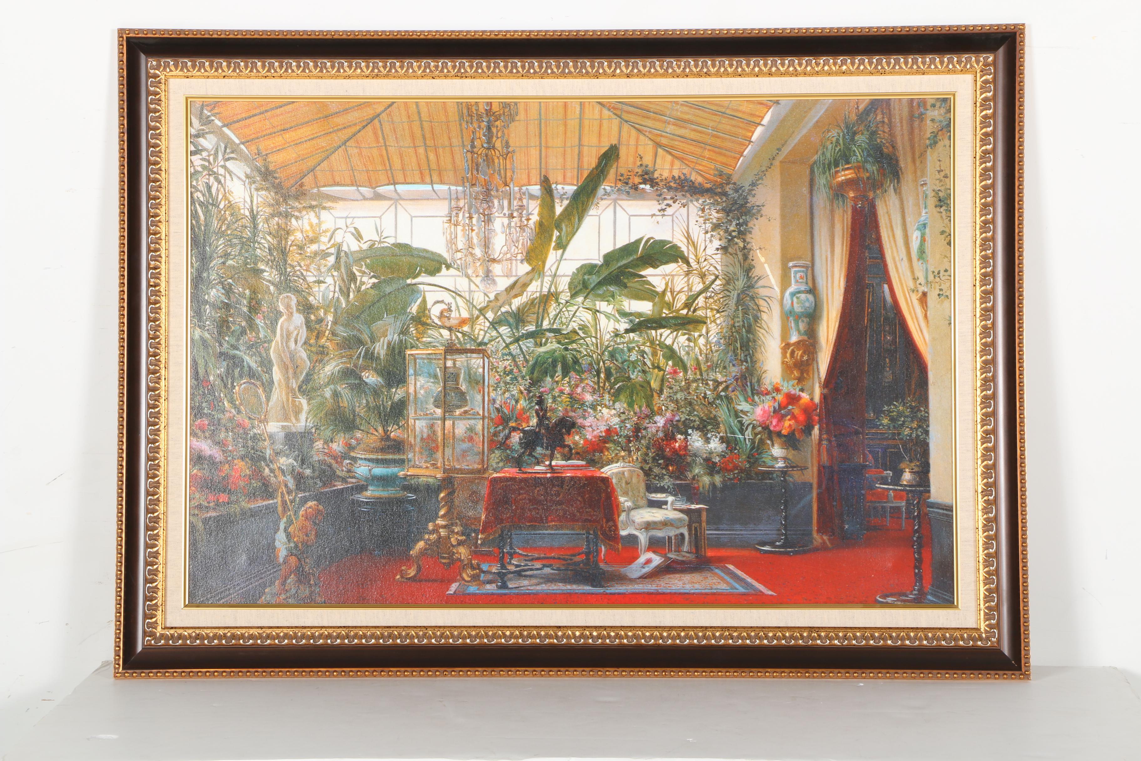 After Sébastien-Charles Giraud Giclée on Canvas  "La Véranda de la princesse Mathilde"