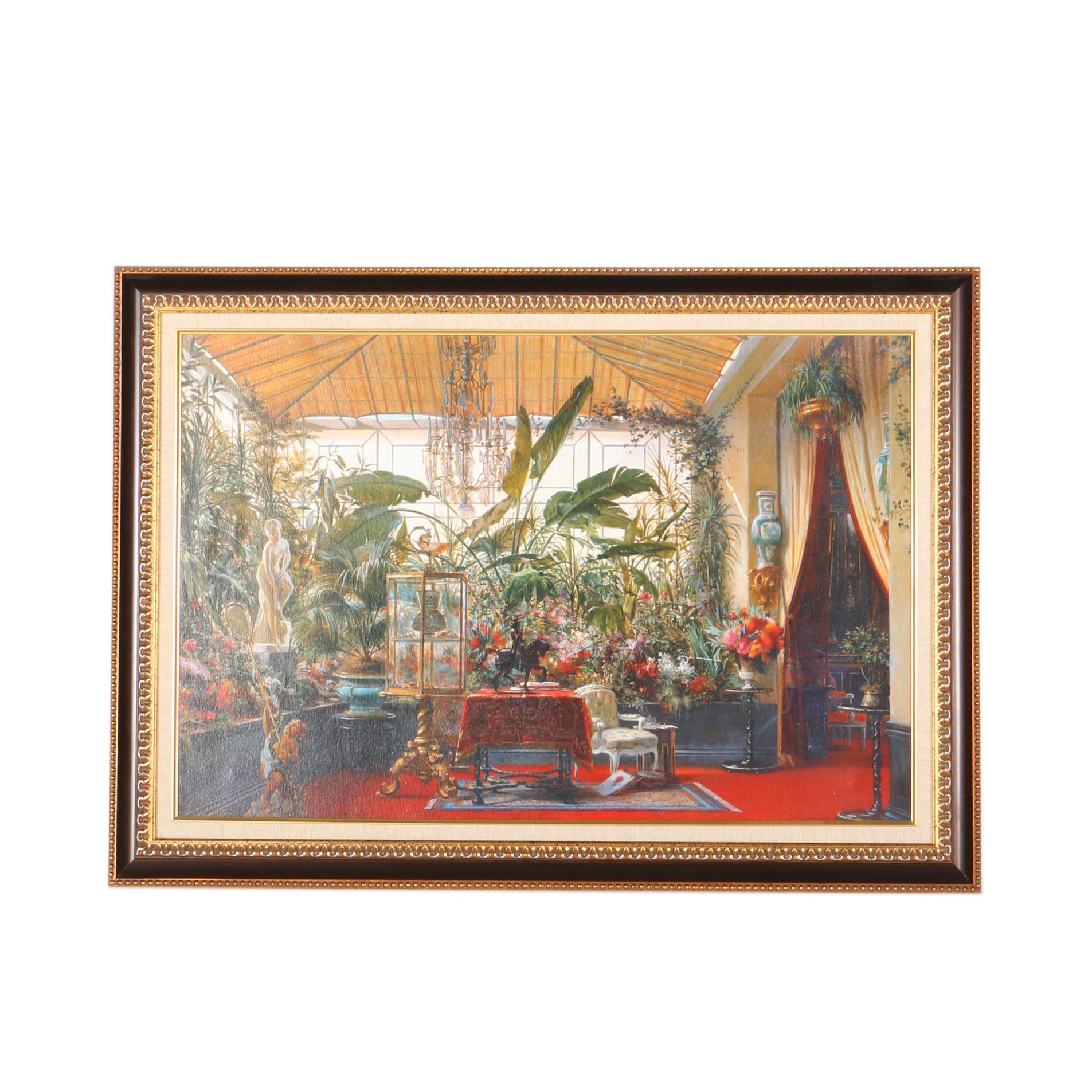 After Sébastien-Charles Giraud Giclée on Canvas  "La Véranda de la princesse Mathilde"