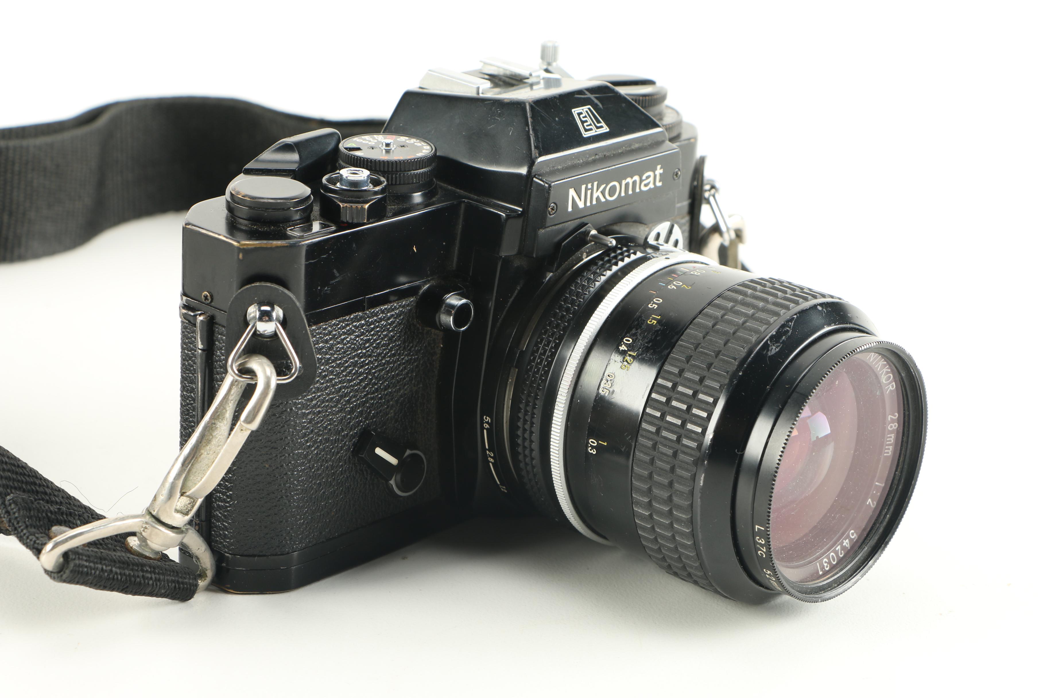 1970s Nikon Nikomat EL Camera with Accessories