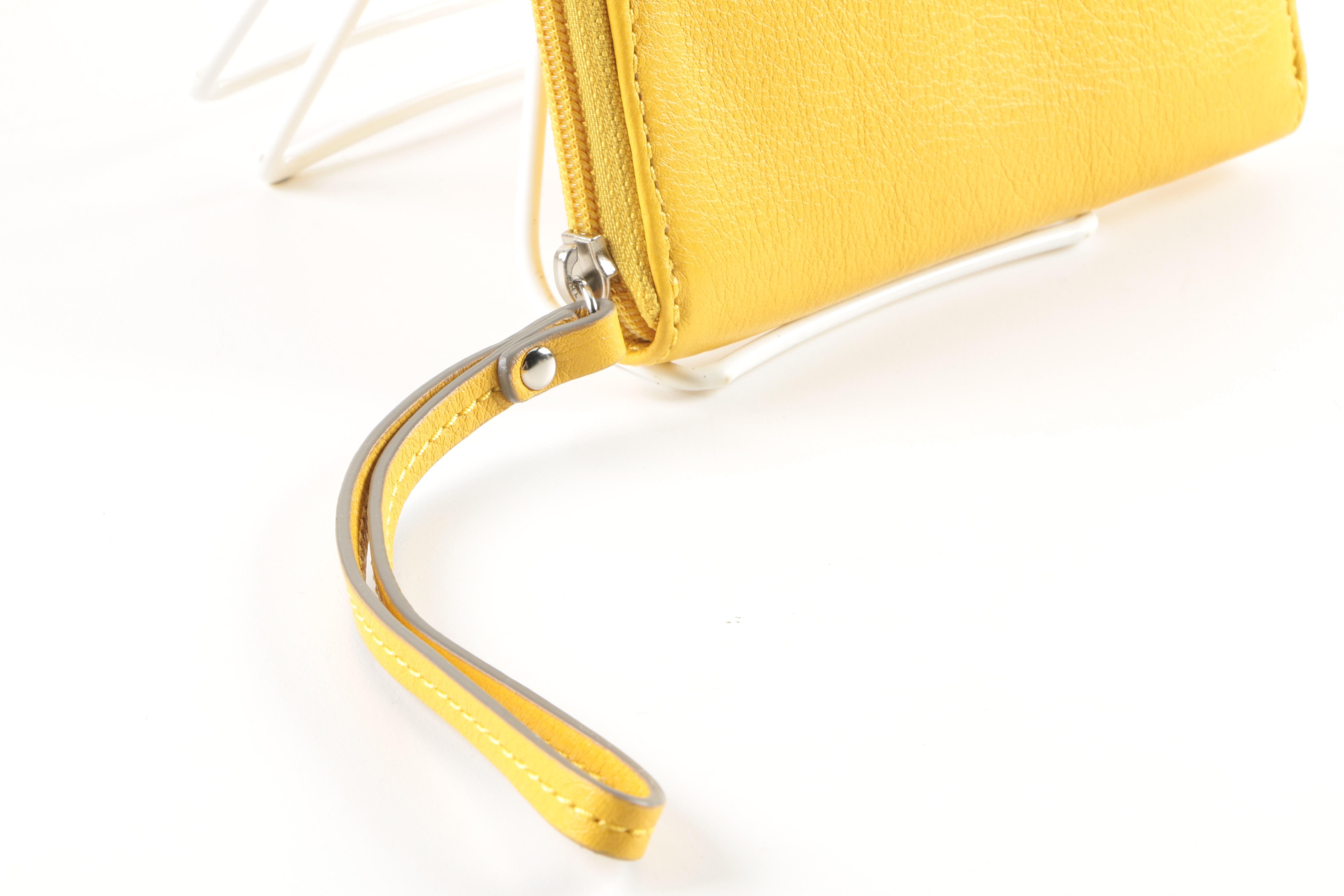 Coach Madison Yellow Universal Case and Madison L-Zip Small Embossed Python Wristlet