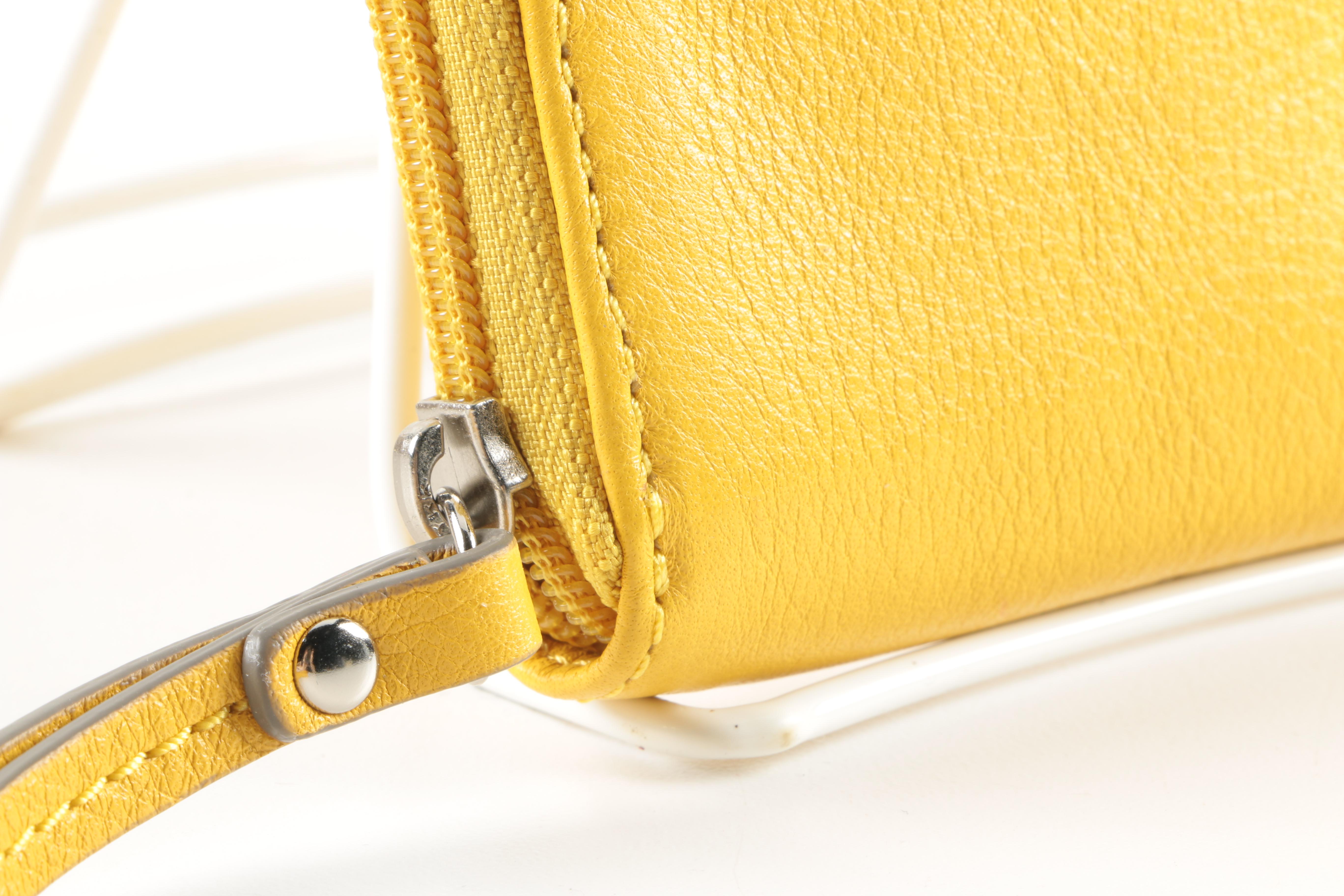 Coach Madison Yellow Universal Case and Madison L-Zip Small Embossed Python Wristlet