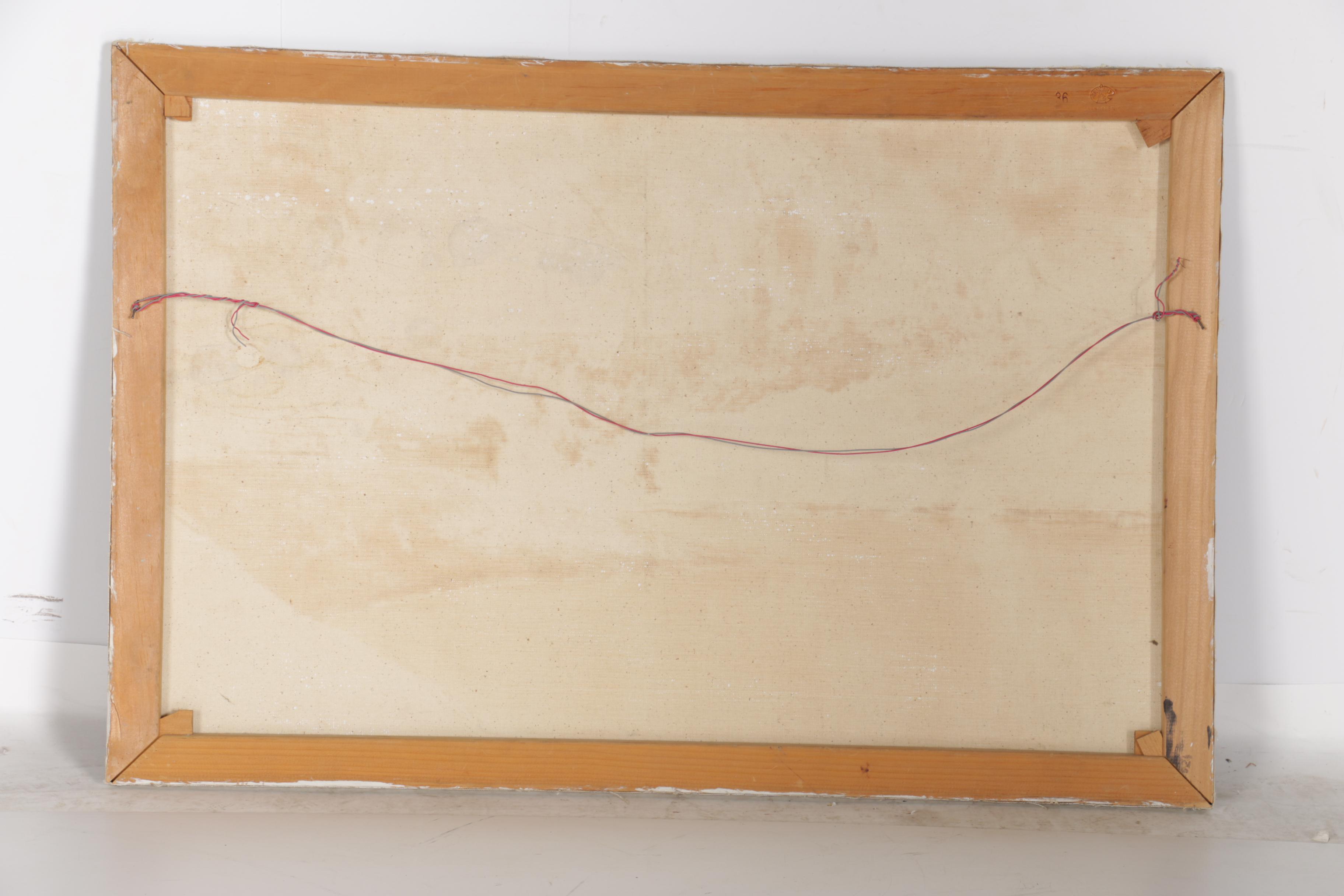 Robert Mullen Oil on Canvas Landscape of Mountain Cabin