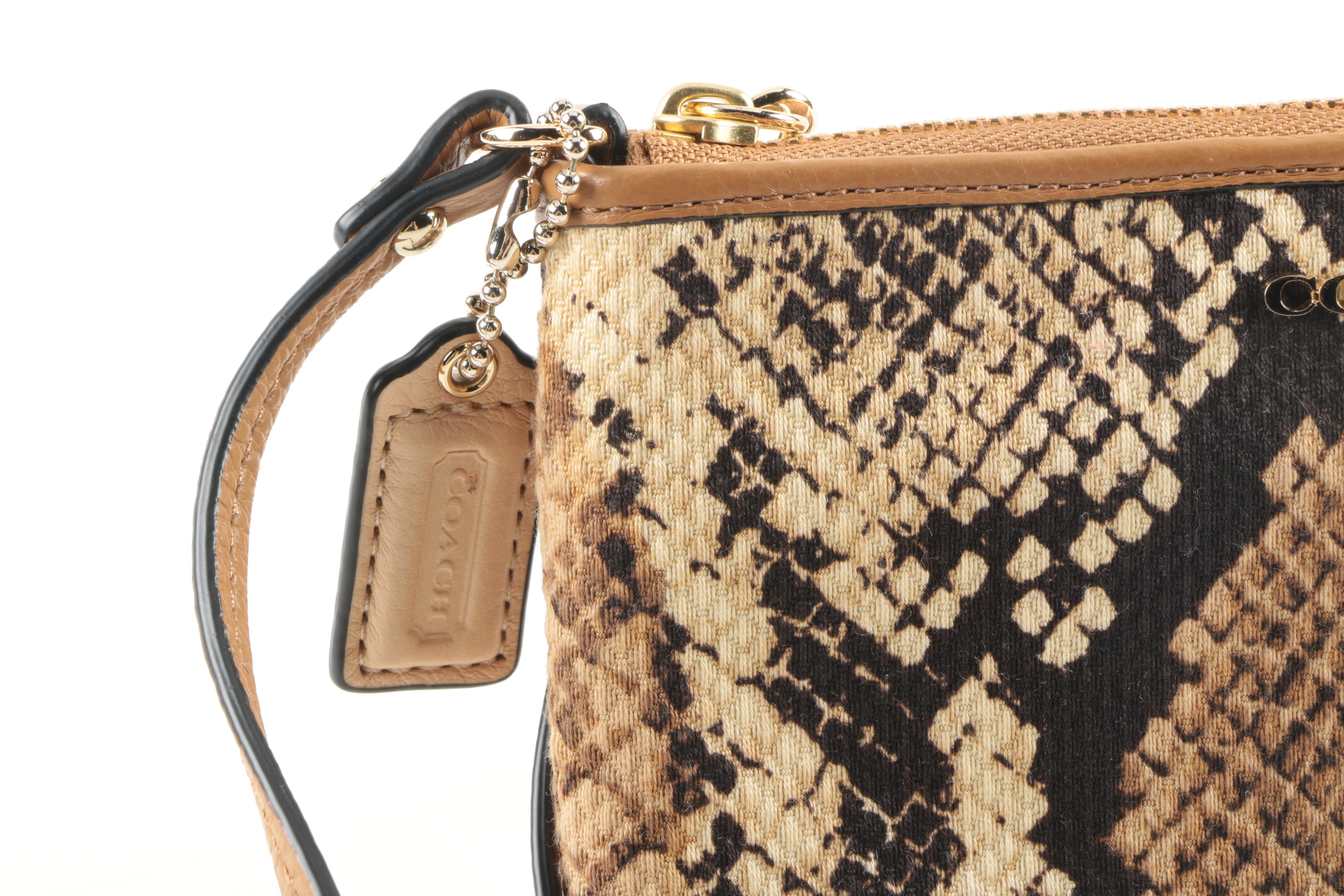 Coach Madison Yellow Universal Case and Madison L-Zip Small Embossed Python Wristlet