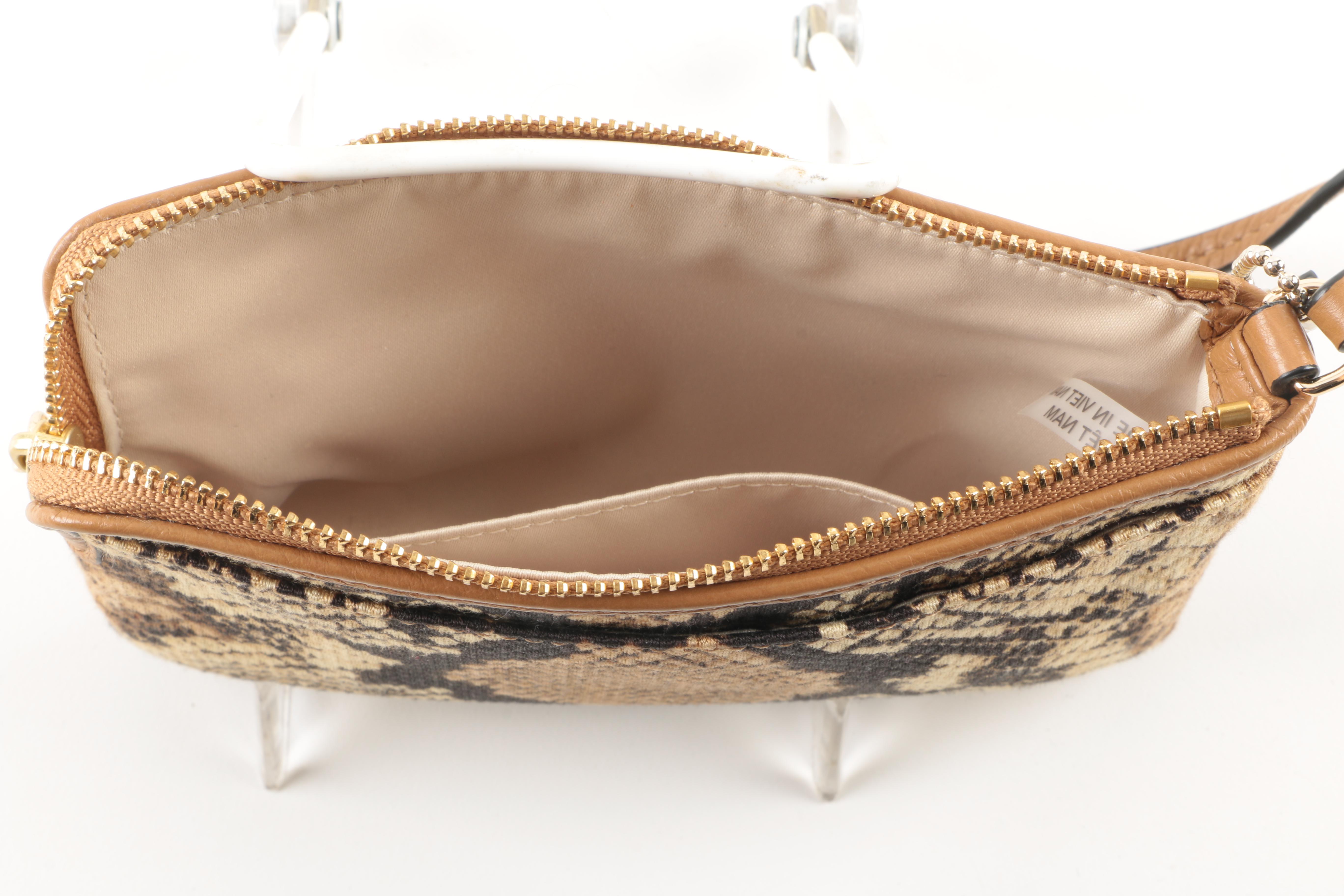 Coach Madison Yellow Universal Case and Madison L-Zip Small Embossed Python Wristlet