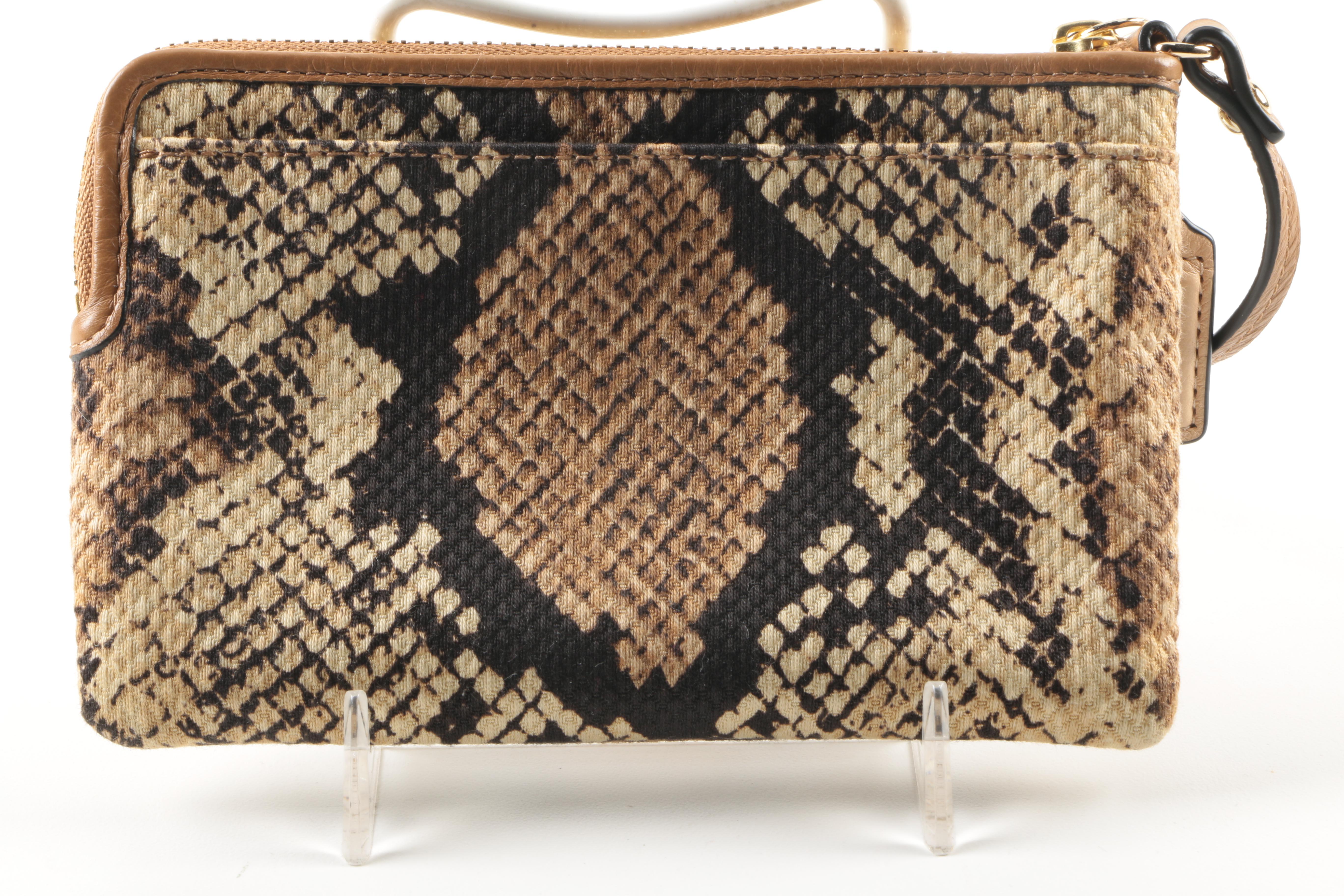 Coach Madison Yellow Universal Case and Madison L-Zip Small Embossed Python Wristlet