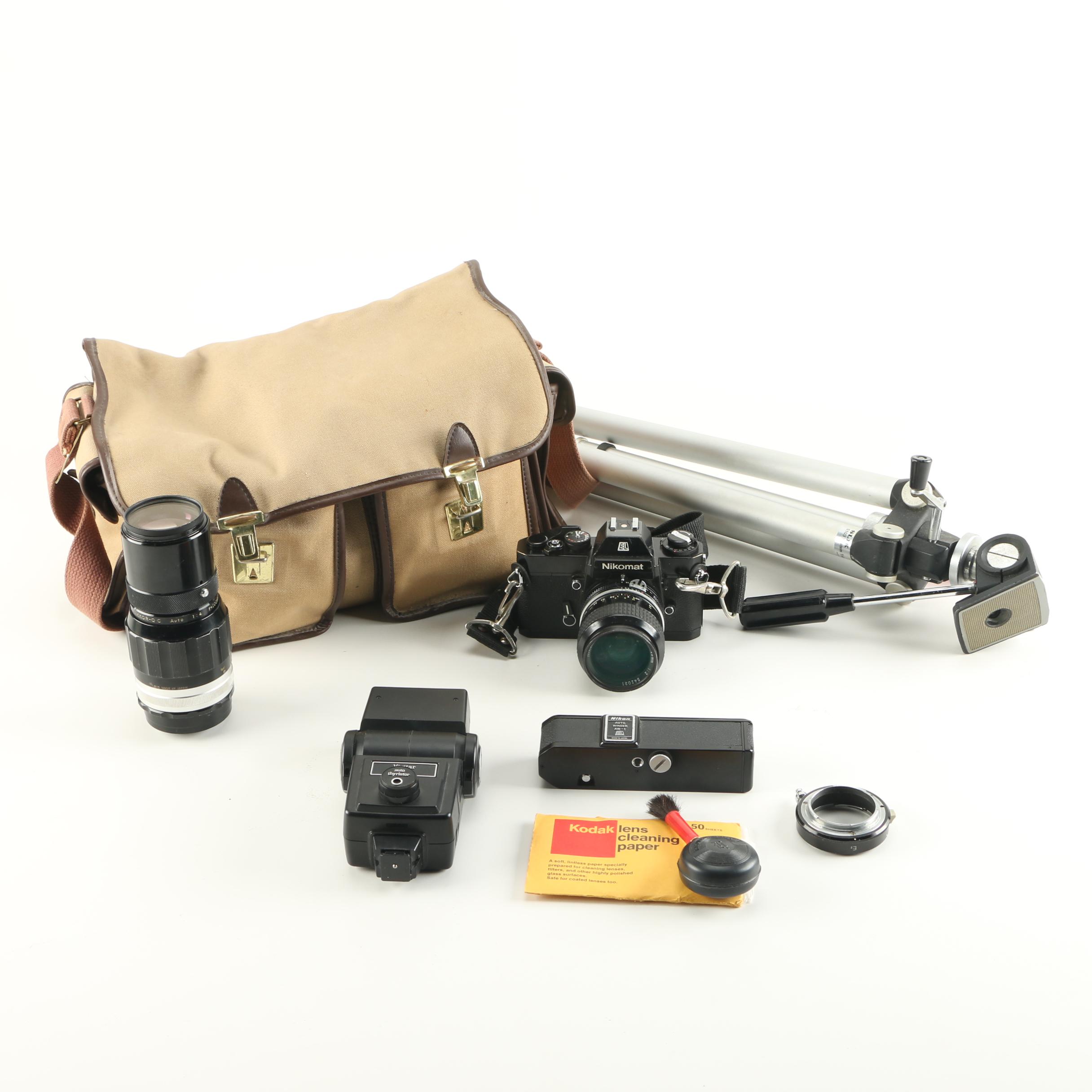 1970s Nikon Nikomat EL Camera with Accessories