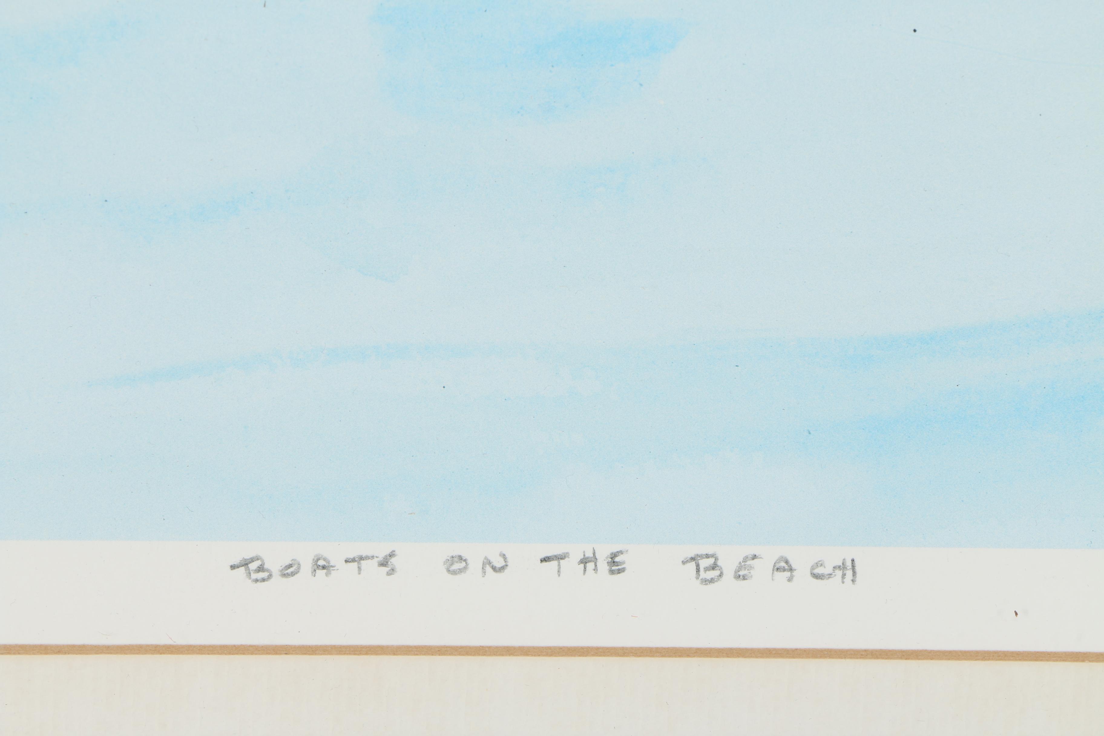 Eileen Seitz Limited Edition Offset Lithograph on Paper "Boats on the Beach"