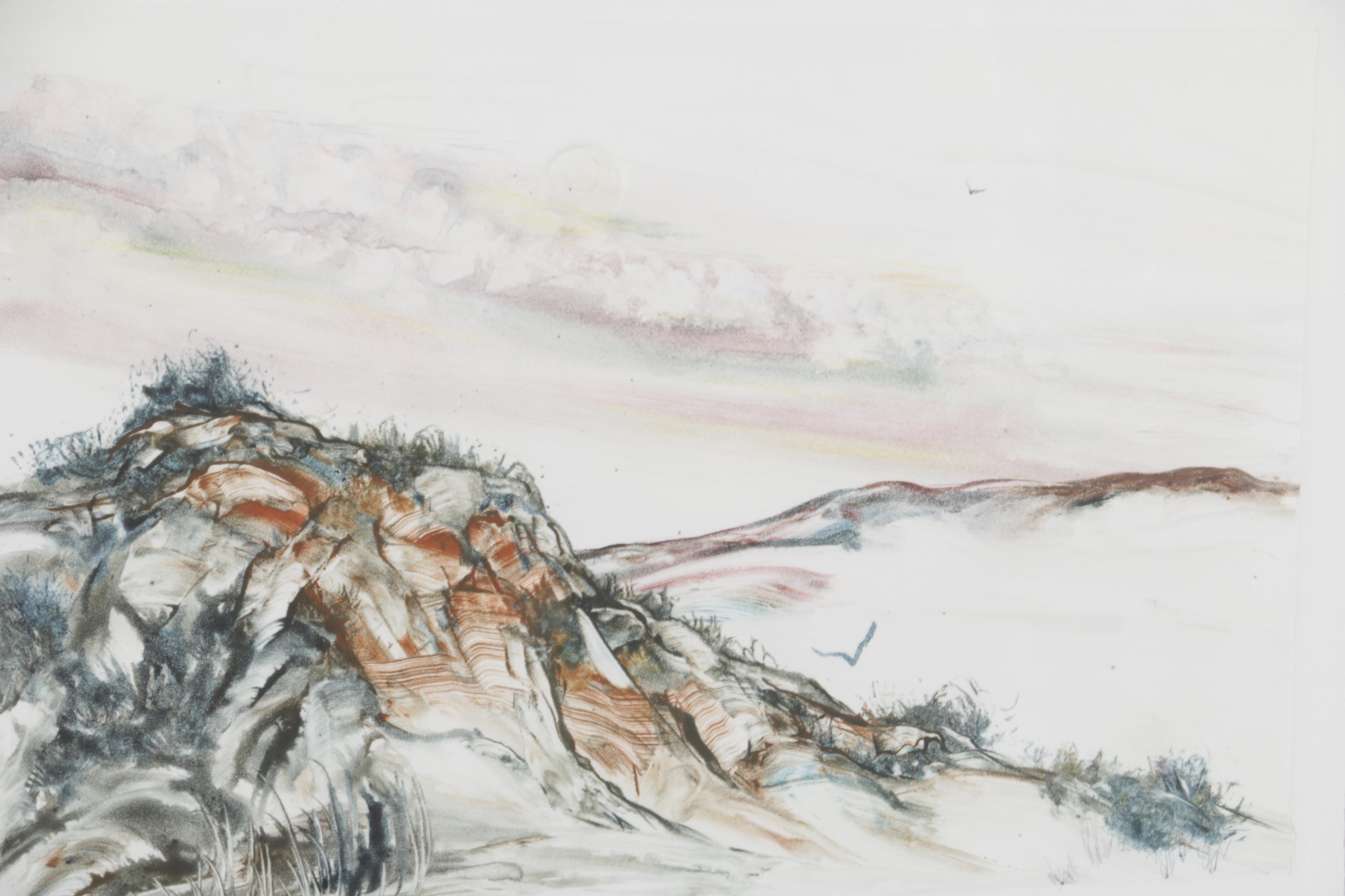 Clay Anderson Intaglio Drypoint Print "Wide Sweep of Land"