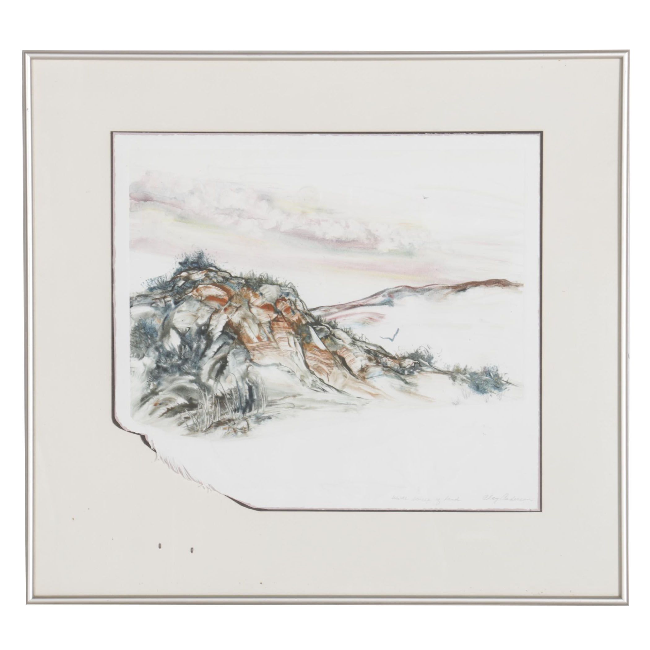 Clay Anderson Intaglio Drypoint Print "Wide Sweep of Land"