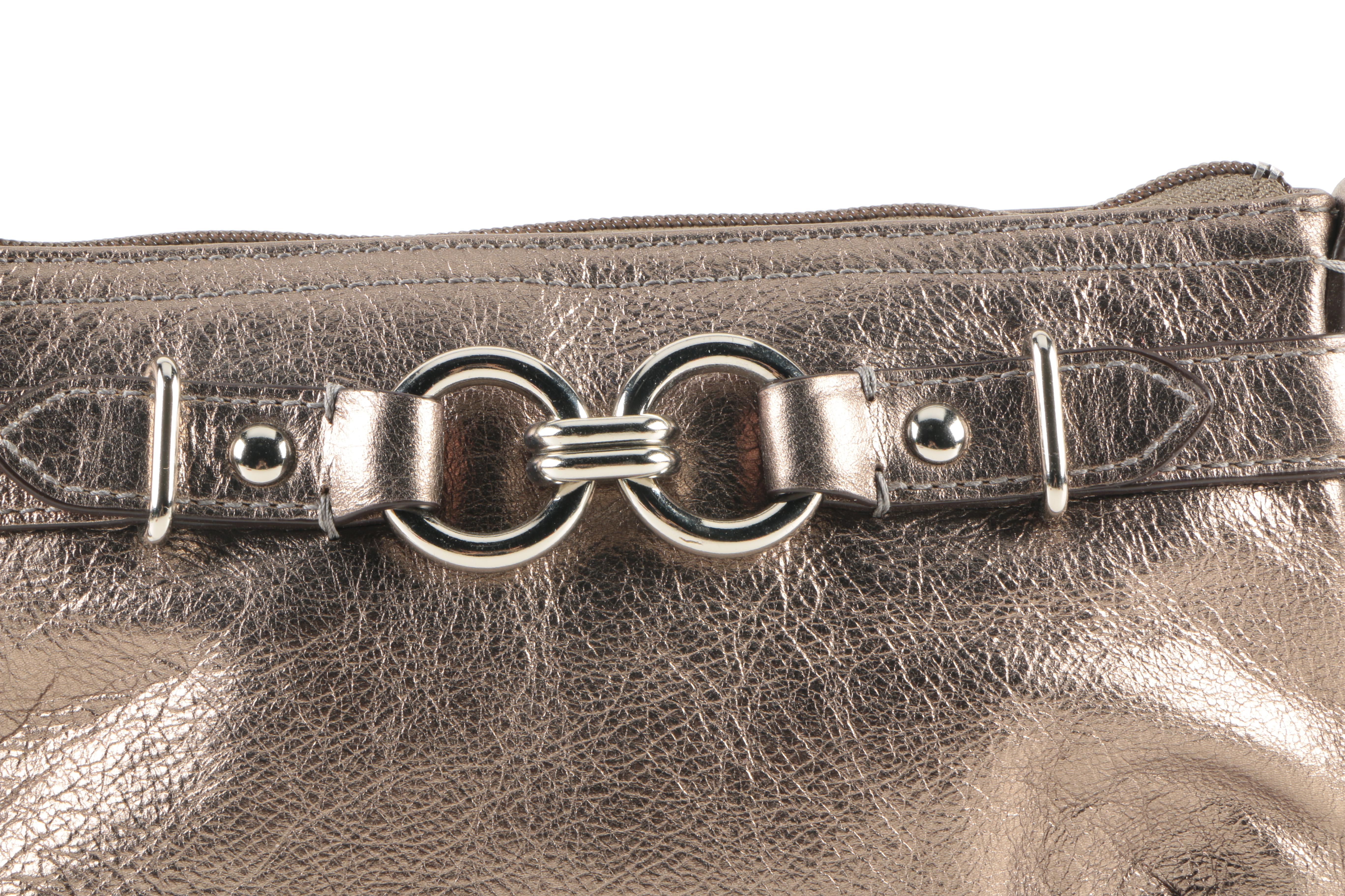 Coach Pewter Convertible Clutch and Coral Wallets