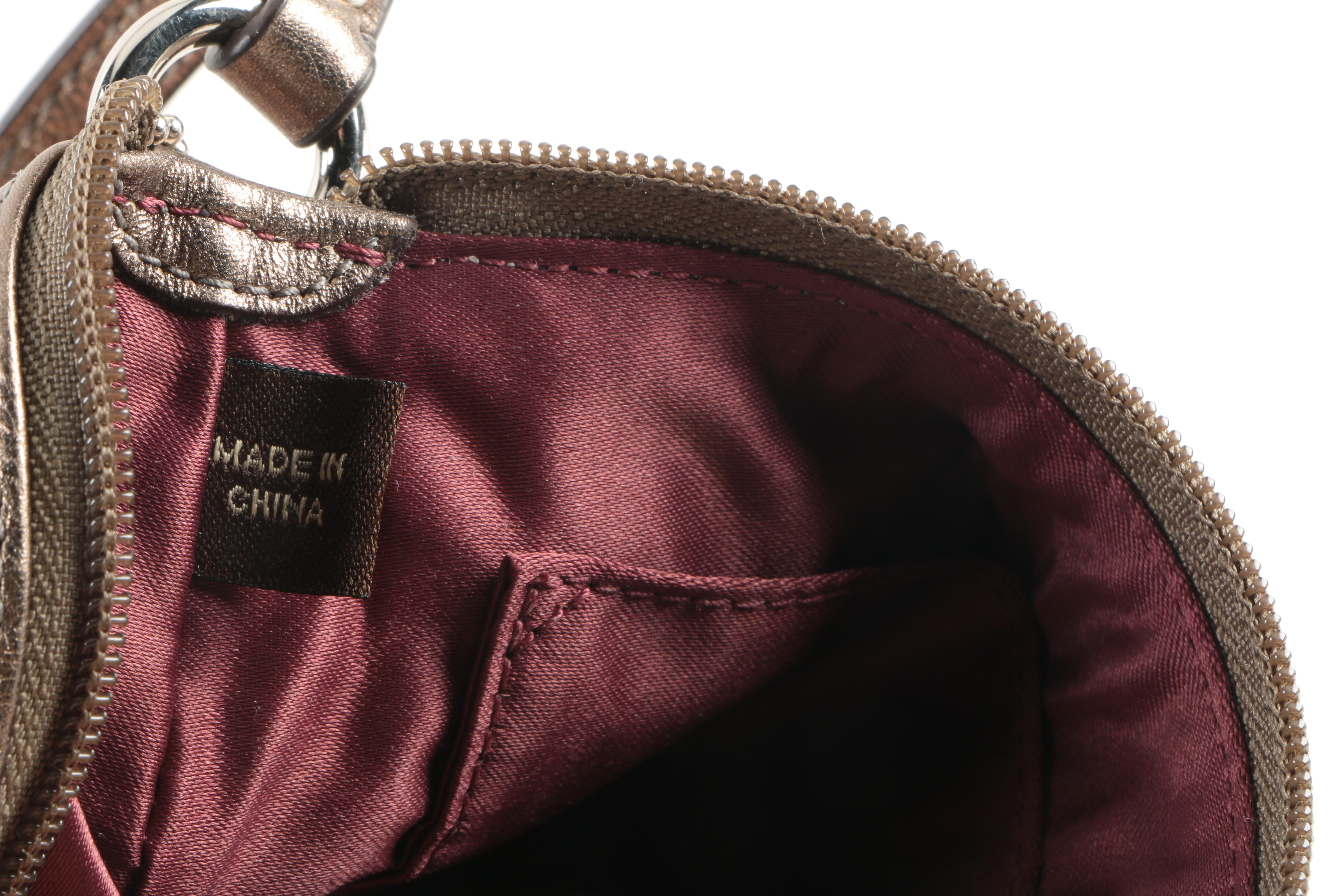 Coach Pewter Convertible Clutch and Coral Wallets