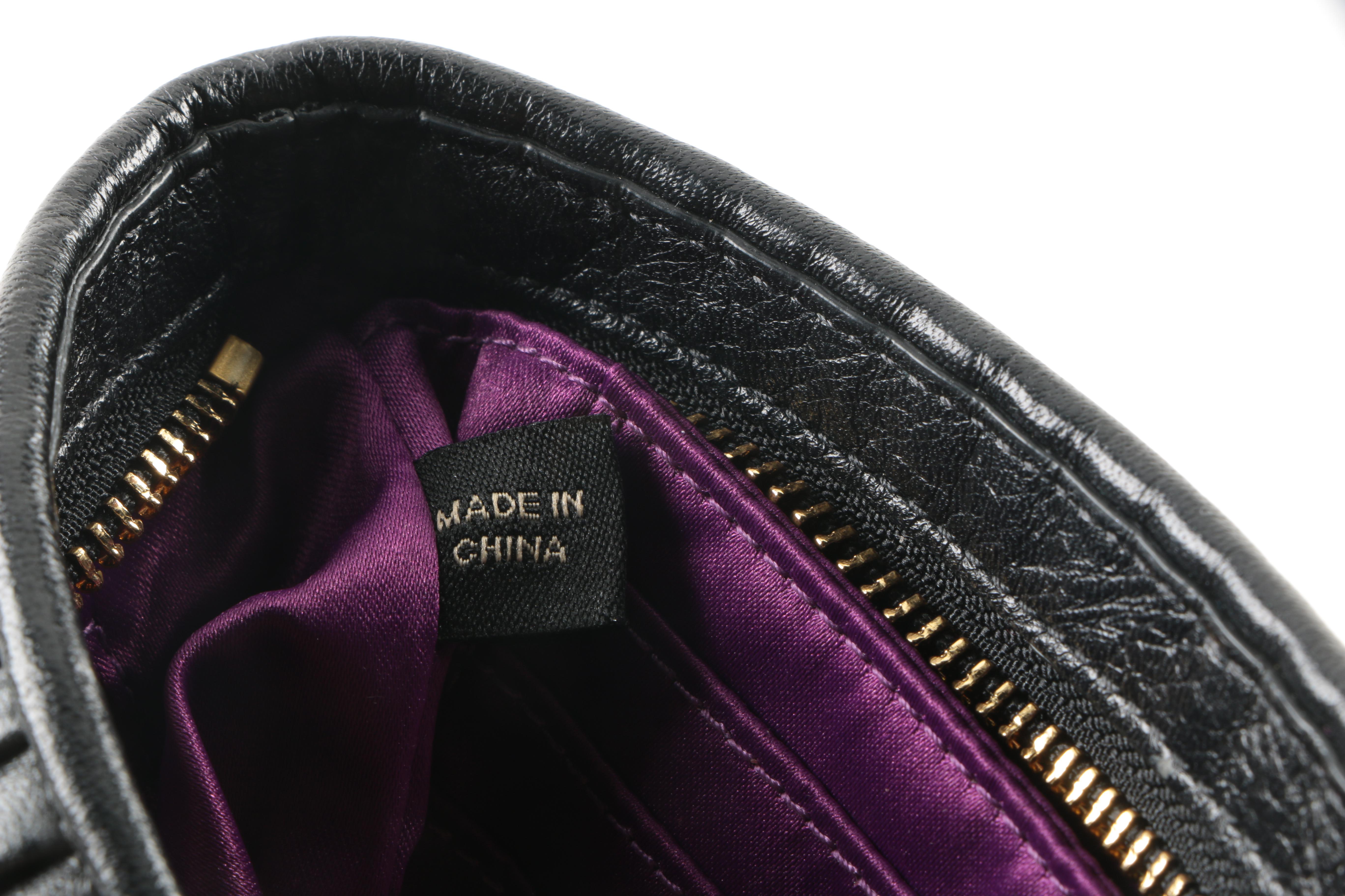 Coach Black Rouched Leather Wristlet and Zippered Wallet