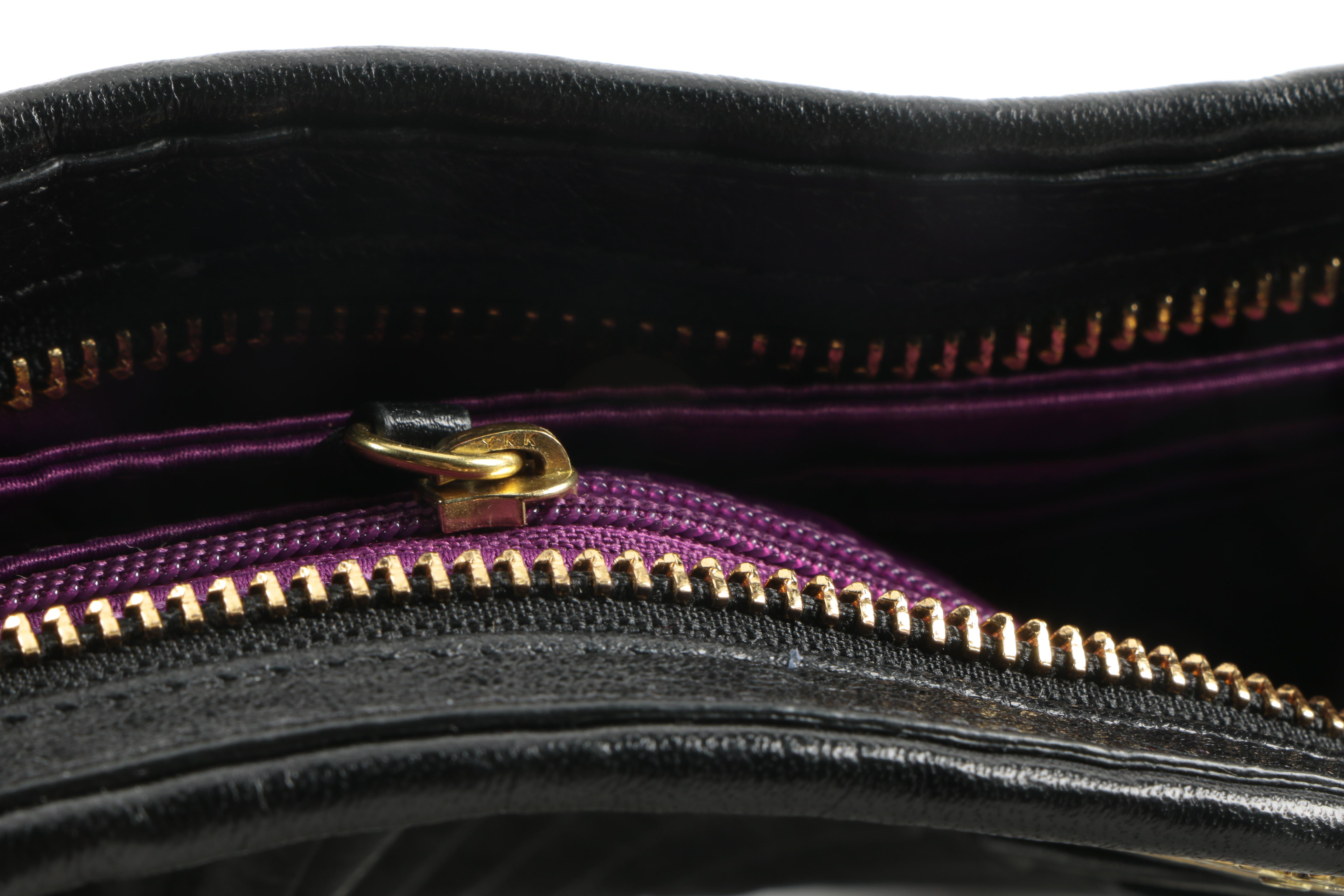 Coach Black Rouched Leather Wristlet and Zippered Wallet