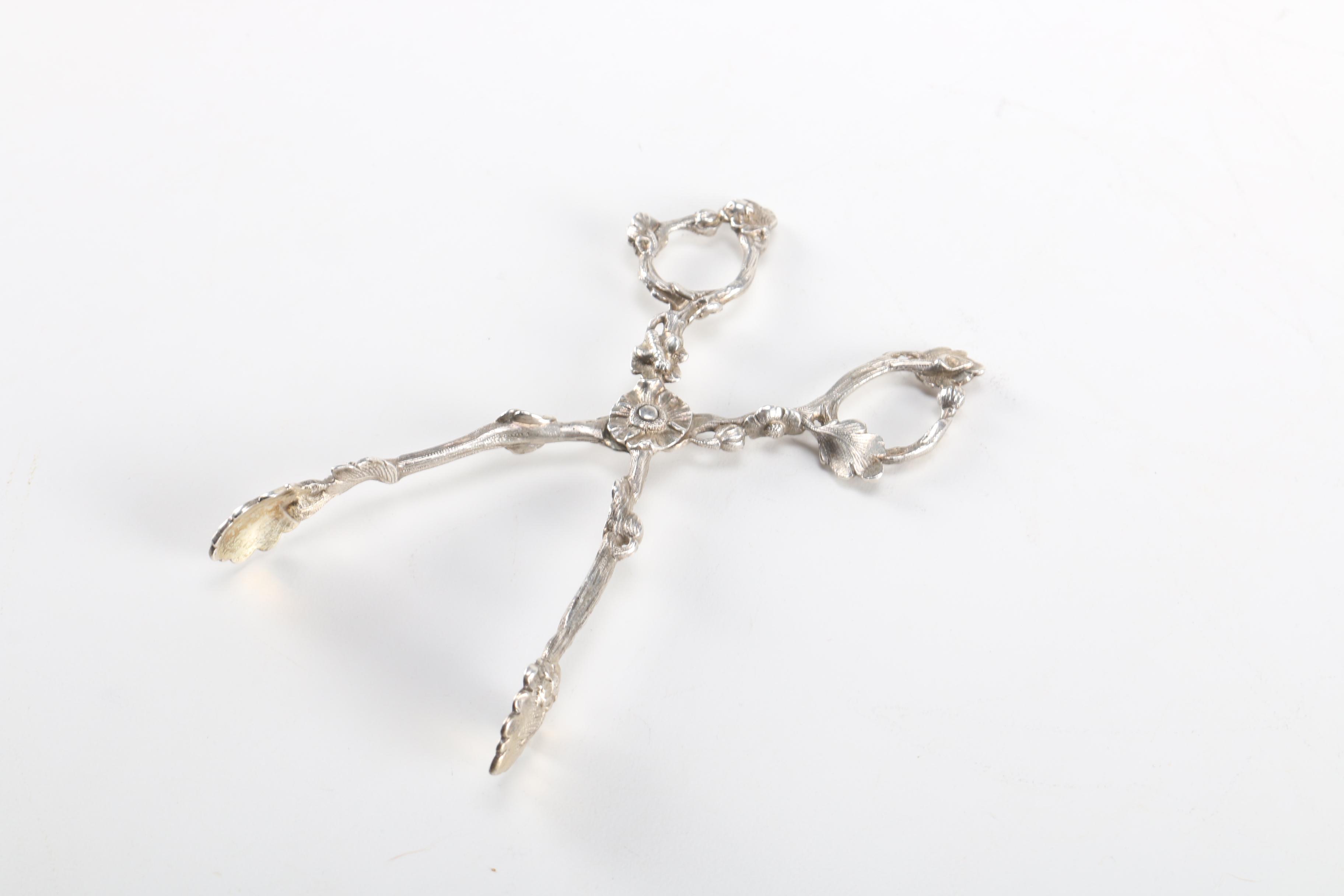 Ornate Floral Stainless Steel Tongs