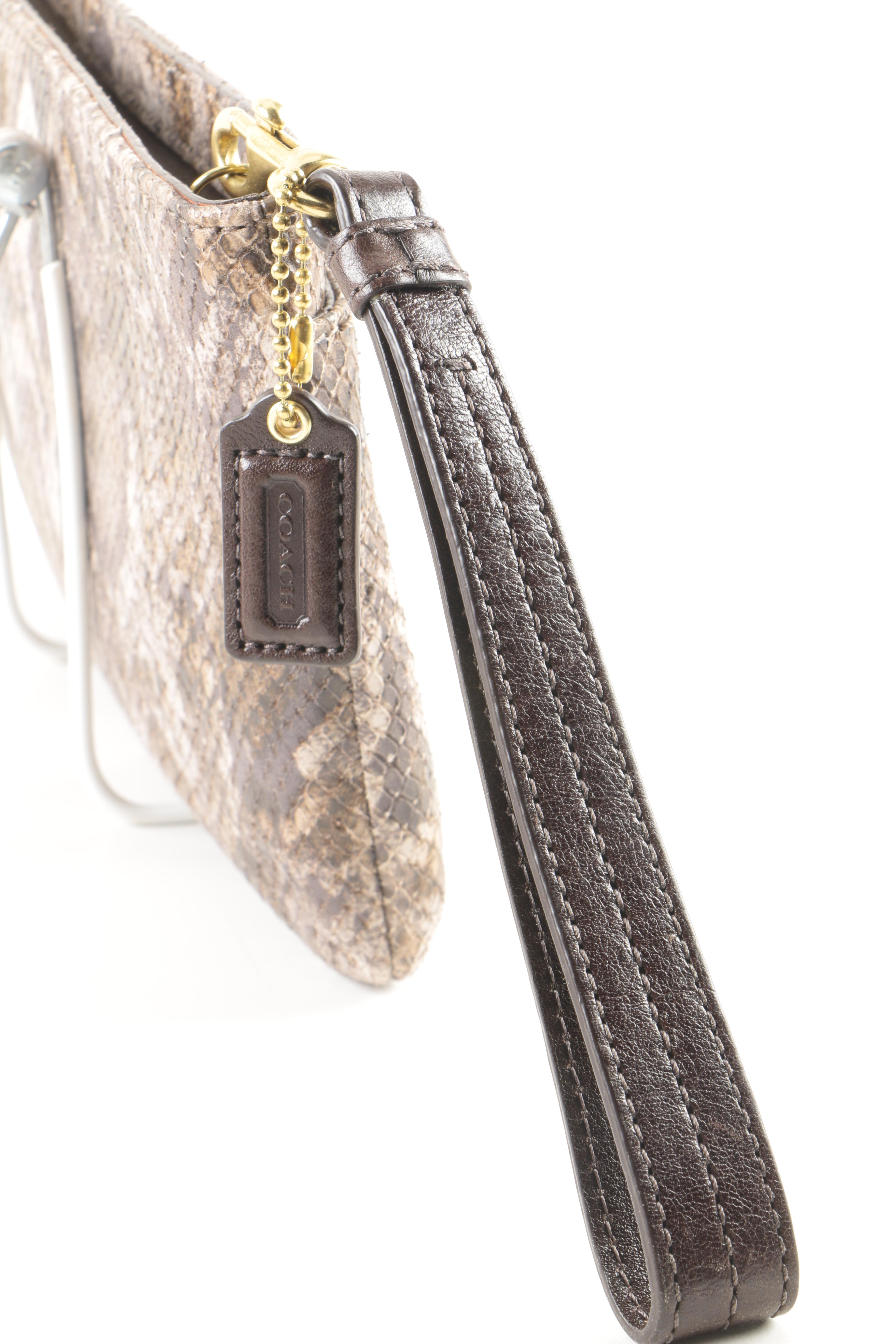 Coach Embossed Python Wristlet and Wallet