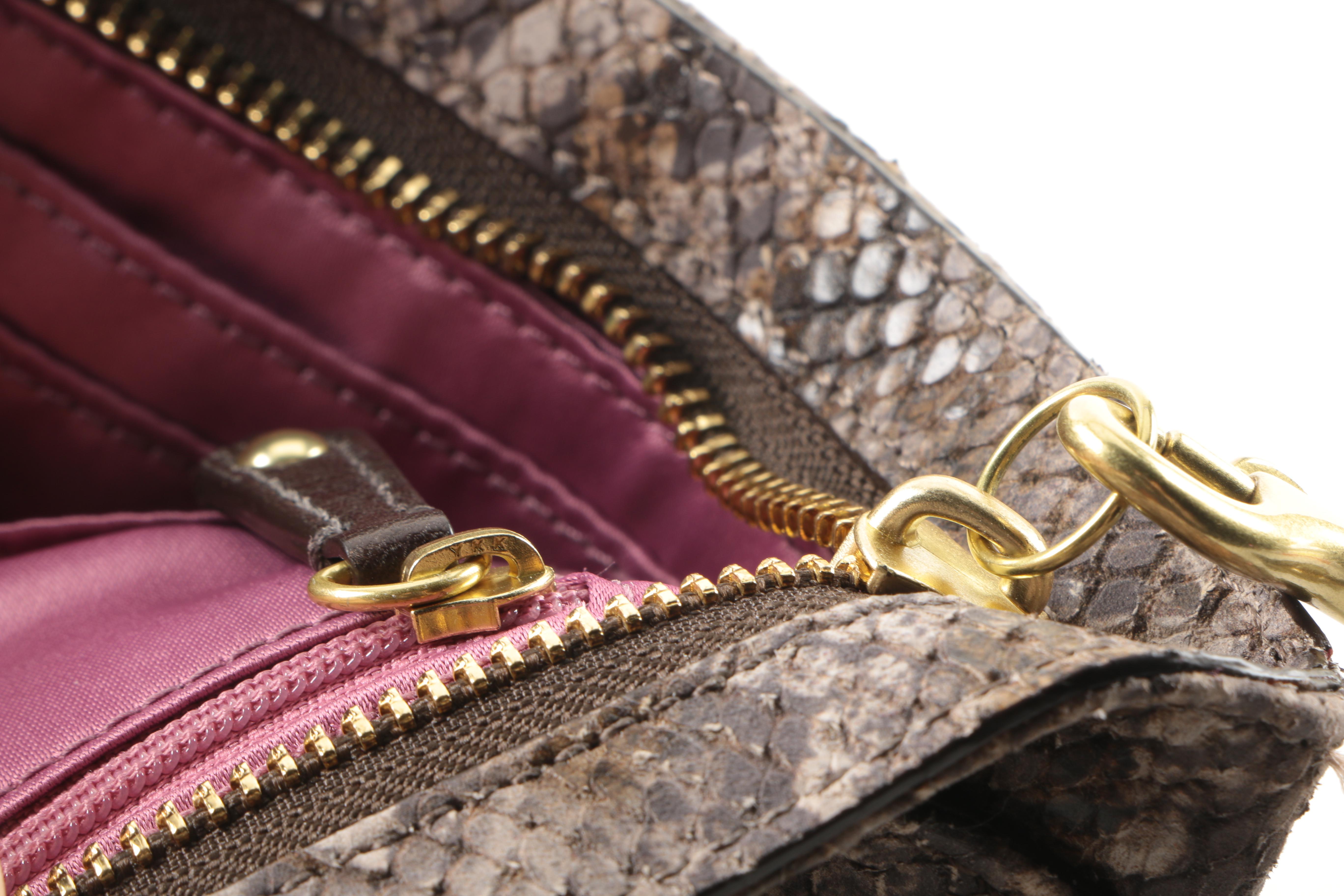 Coach Embossed Python Wristlet and Wallet