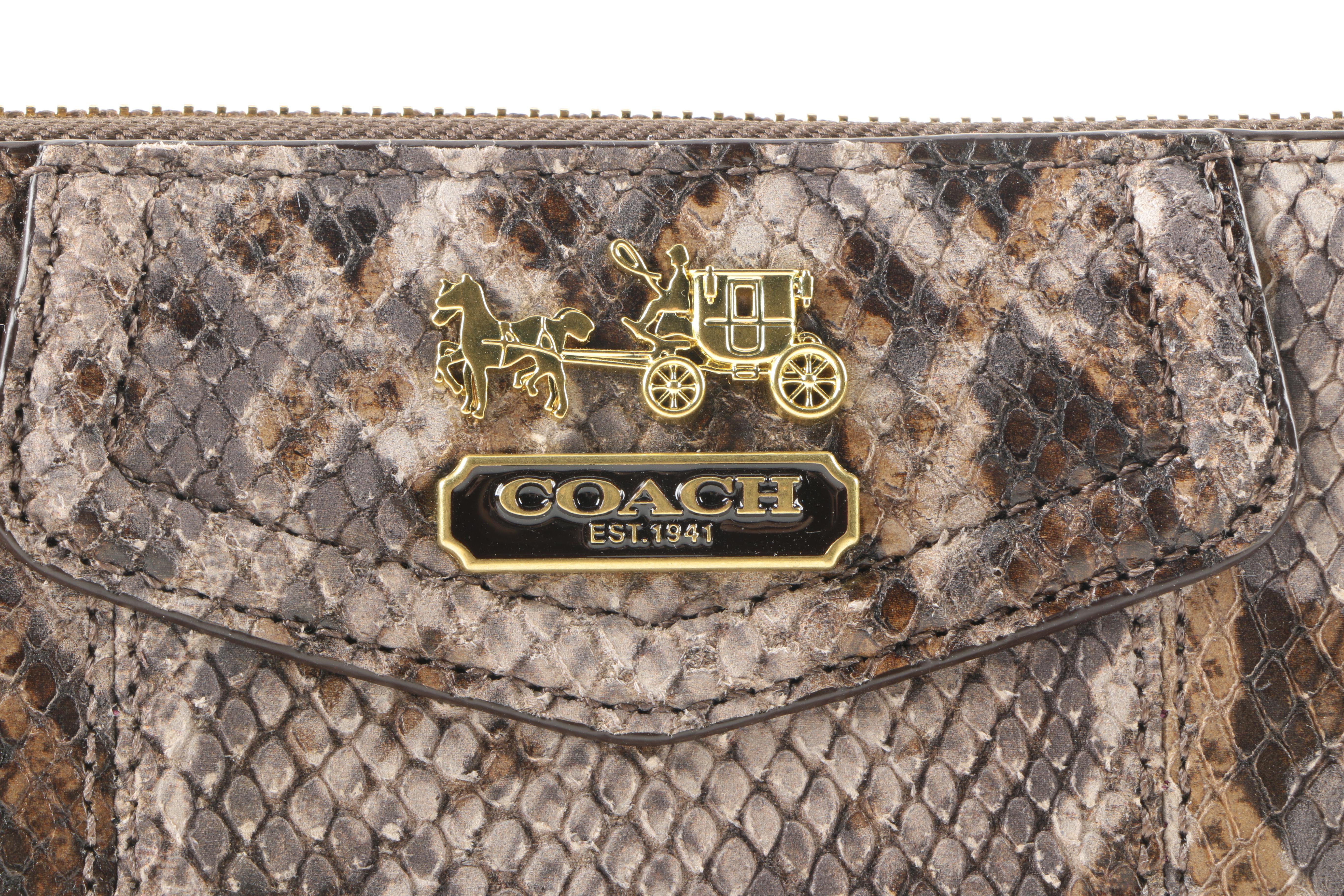 Coach Embossed Python Wristlet and Wallet
