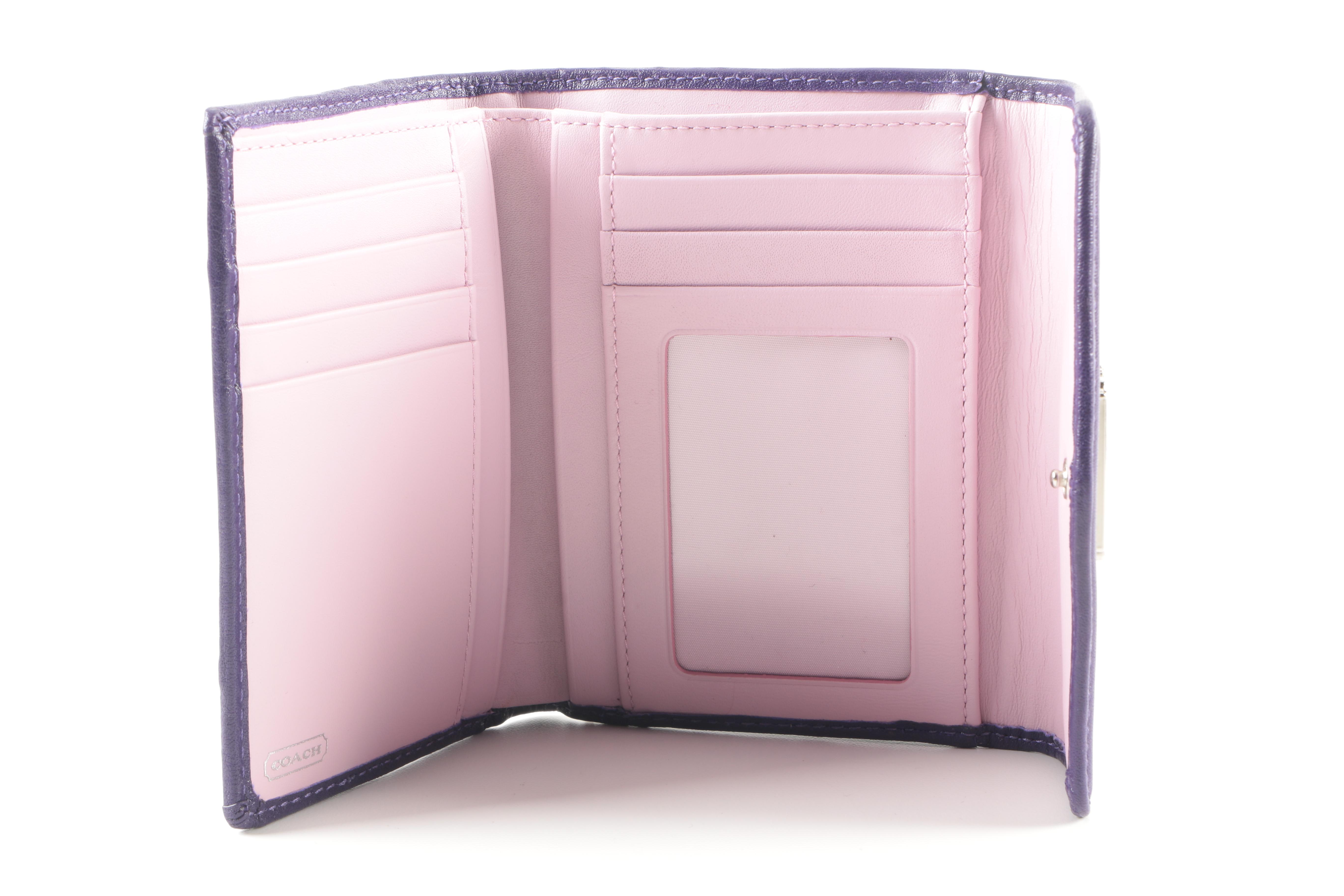 Coach Madison "Op Art" Wallet and Cosmetic Bag and Madison Leather Wristlet