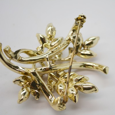 Rhinestone Choker, Bracelet and Floral Brooch