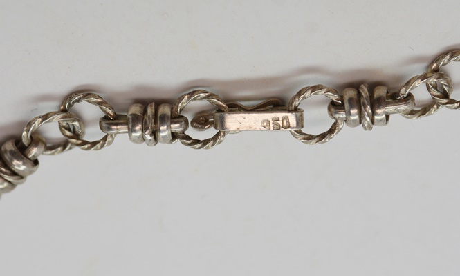 Vintage 950 Silver Ring and Connector Necklace