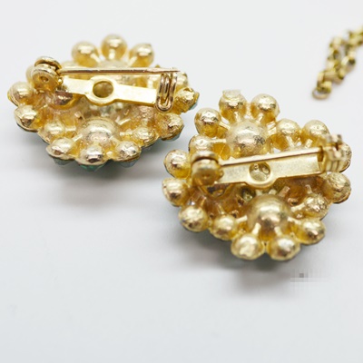 Gold Filled Heart Locket Pendant Necklace and Costume Heart Locket Pendant, Two Rhinestone Brooches, and Bracelet