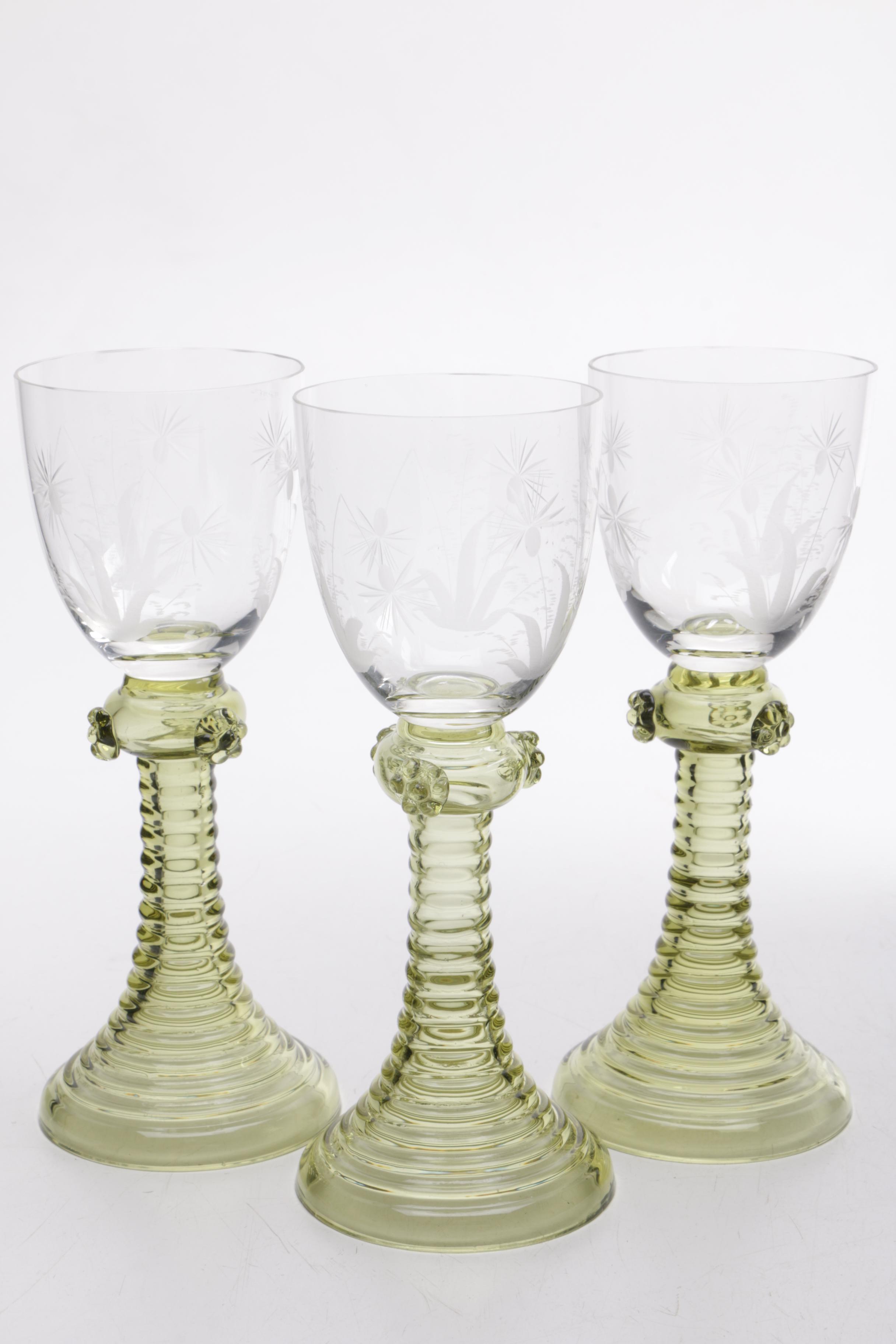 Frosted and Colored Wine Glasses