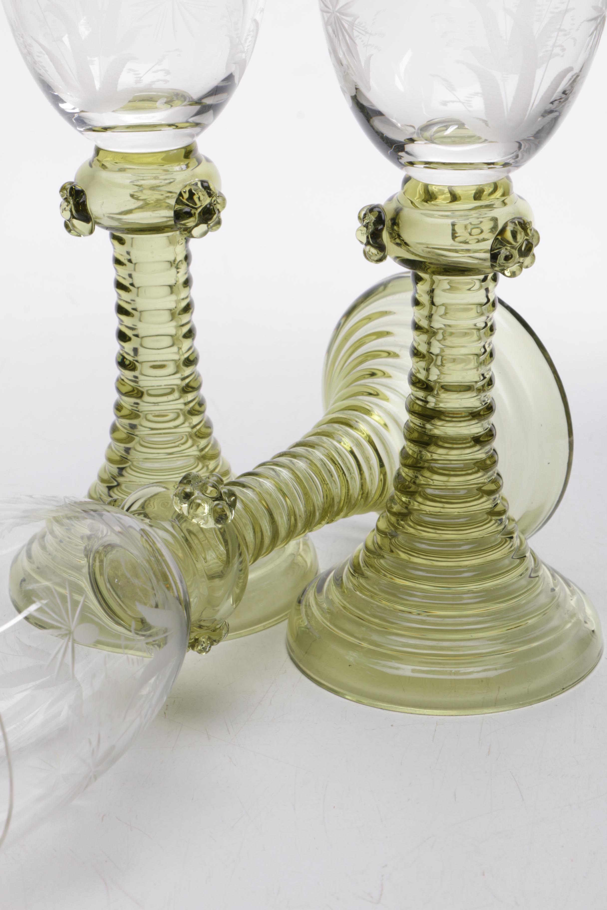 Frosted and Colored Wine Glasses