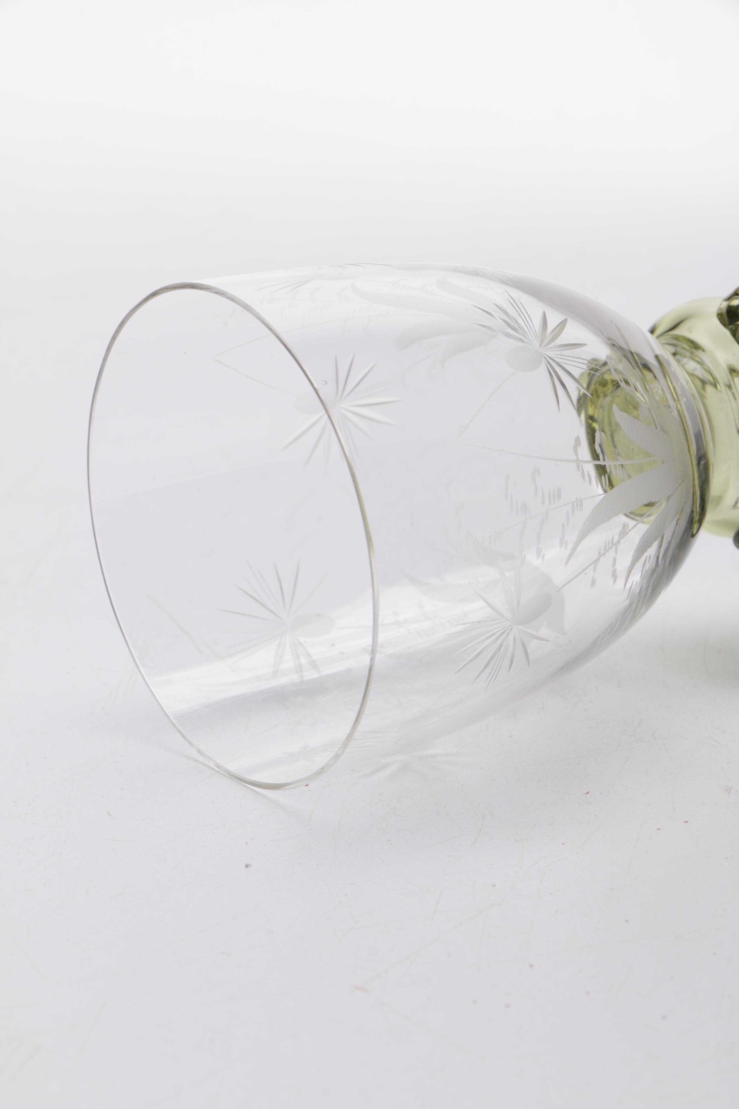 Frosted and Colored Wine Glasses