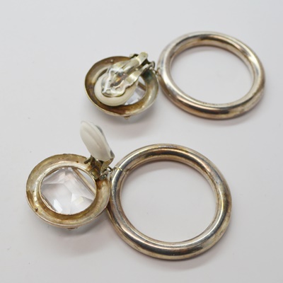 Sterling Silver Lapis Labodorite Ring, Sun Moon Clip-On Earrings and Rhinestone Ring Clip-On Earrings