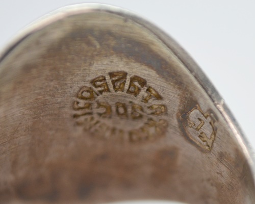 Native America Style Sterling Silver Hematite Cuff, Turquoise Bead Bracelet and Three Rings