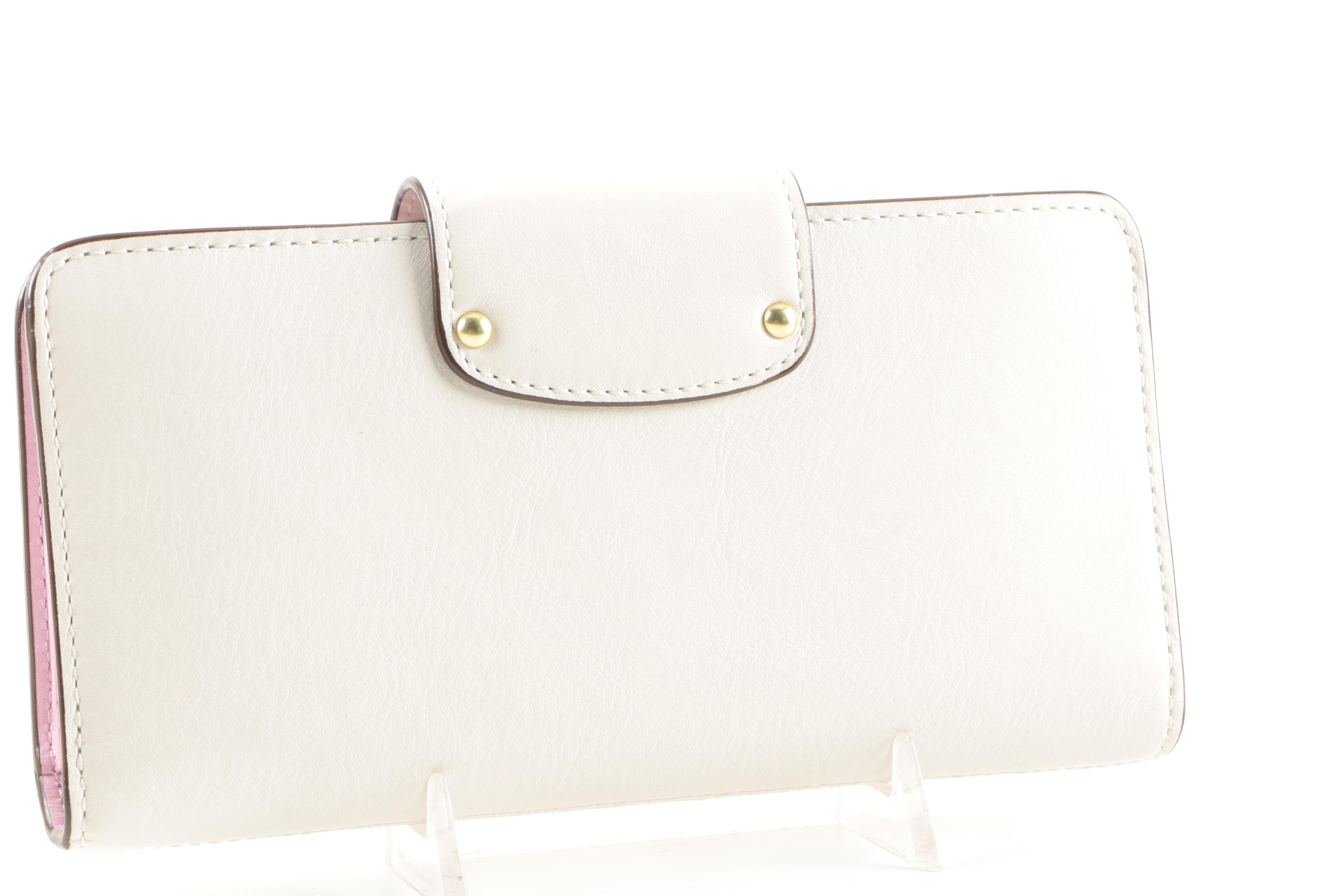 Coach White Leather Wallet and Coin Purse