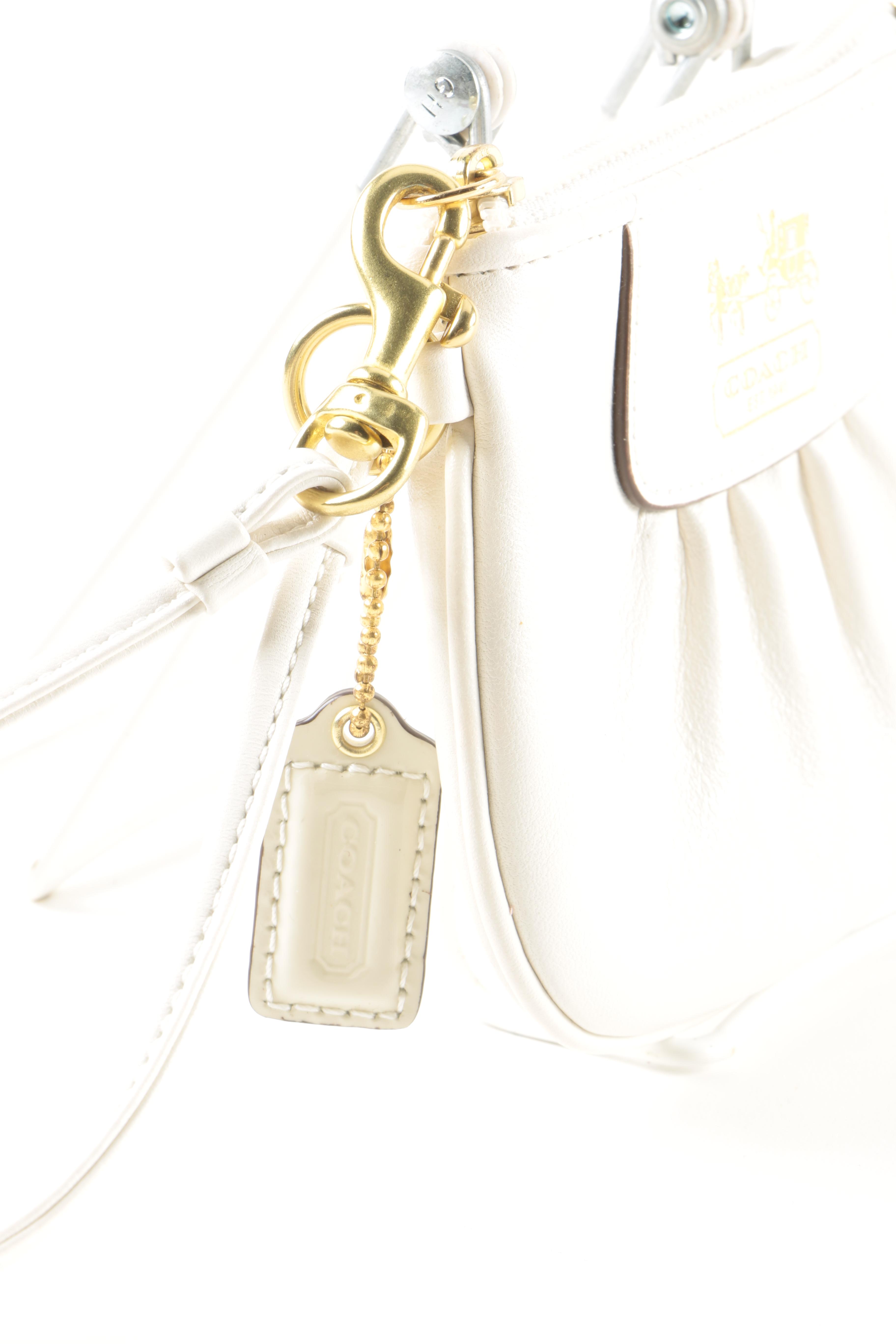 Coach White Leather Wallet and Coin Purse