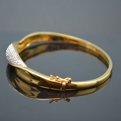 Sterling Silver Gold Wash Pavé Style Faux Diamond Bracelet