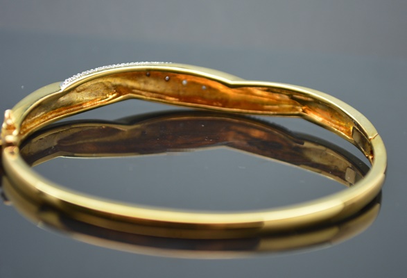 Sterling Silver Gold Wash Pavé Style Faux Diamond Bracelet