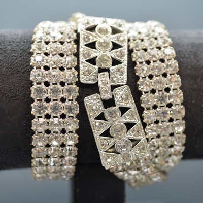 Art Deco Accessocraft Rhinestone Wrap Bracelet