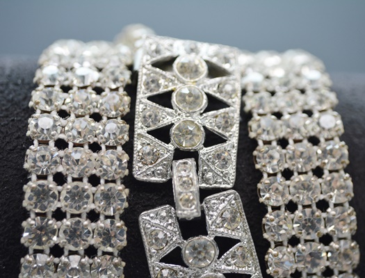 Art Deco Accessocraft Rhinestone Wrap Bracelet