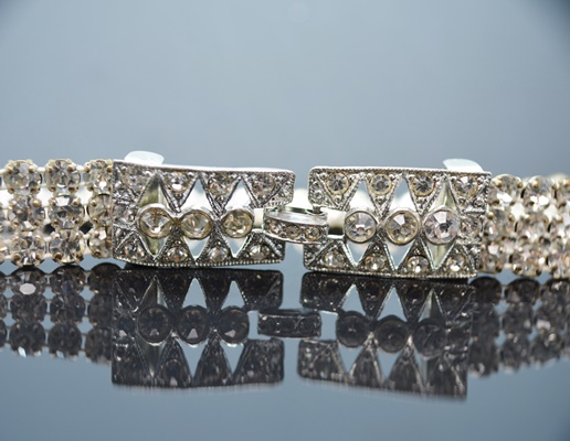 Art Deco Accessocraft Rhinestone Wrap Bracelet