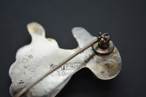 Sterling Silver Lapis Lazuli Ring, Turquoise Ring, and Two Brooches