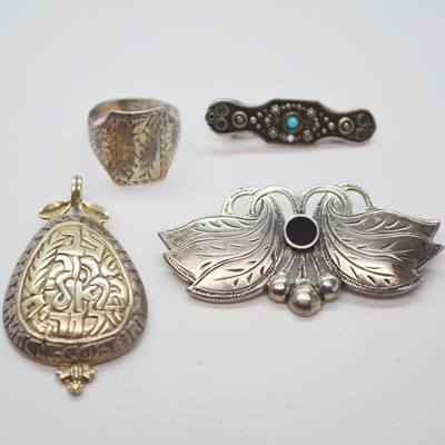 Sterling Silver Israeli Pendant and Other Sterling Silver Jewelry