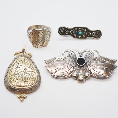 Sterling Silver Israeli Pendant and Other Sterling Silver Jewelry