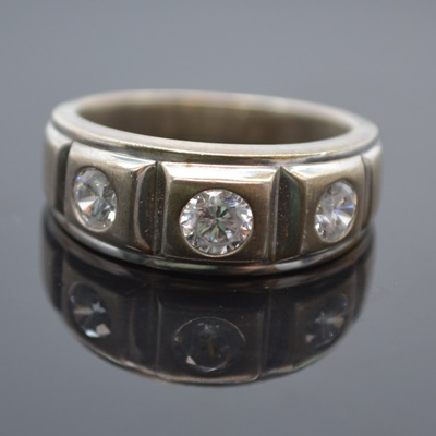 Four Sterling Silver Cubic Zirconia Rings