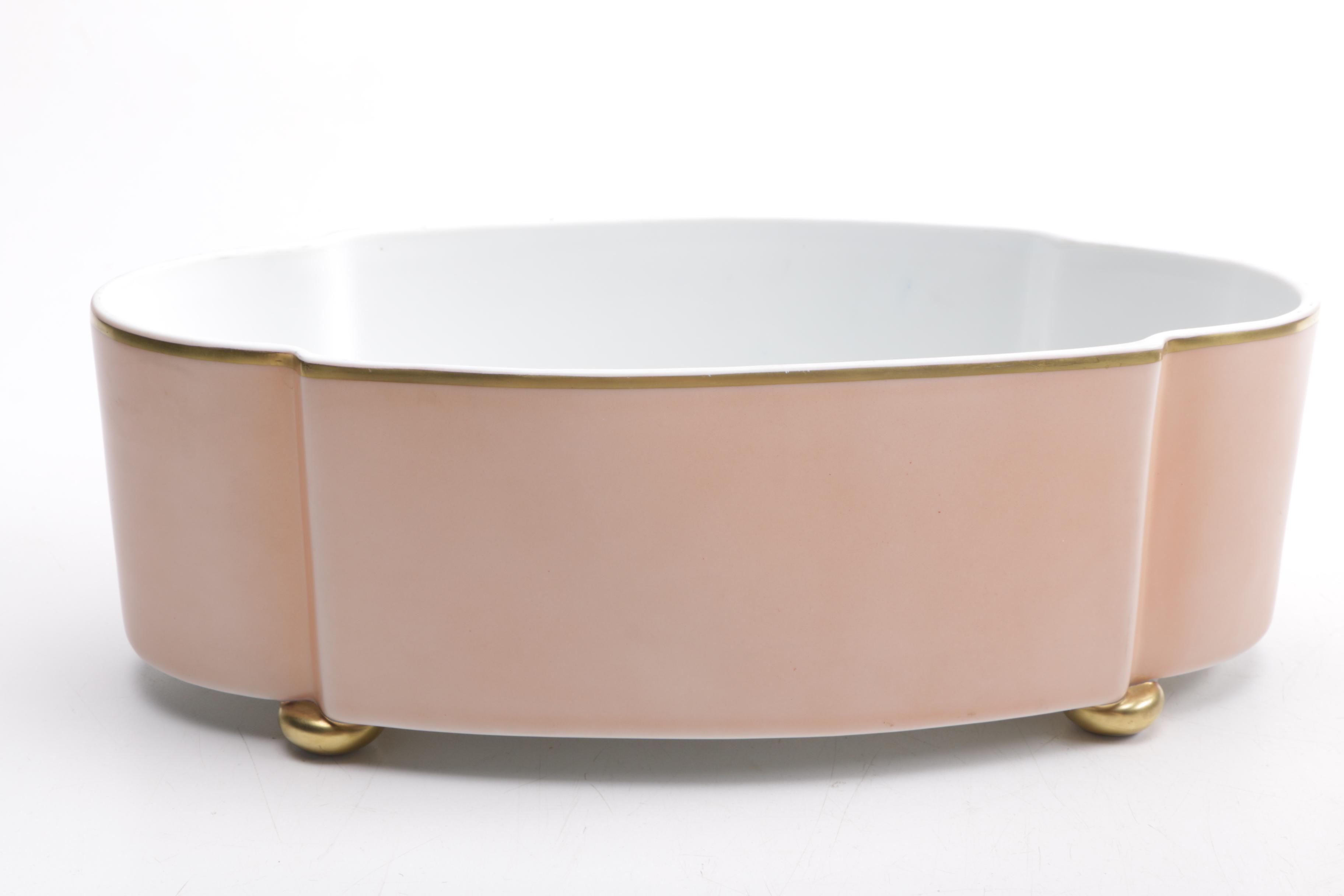 Mottahedeh Ceramic Bowl, Shot Glasses and a Glass Dish