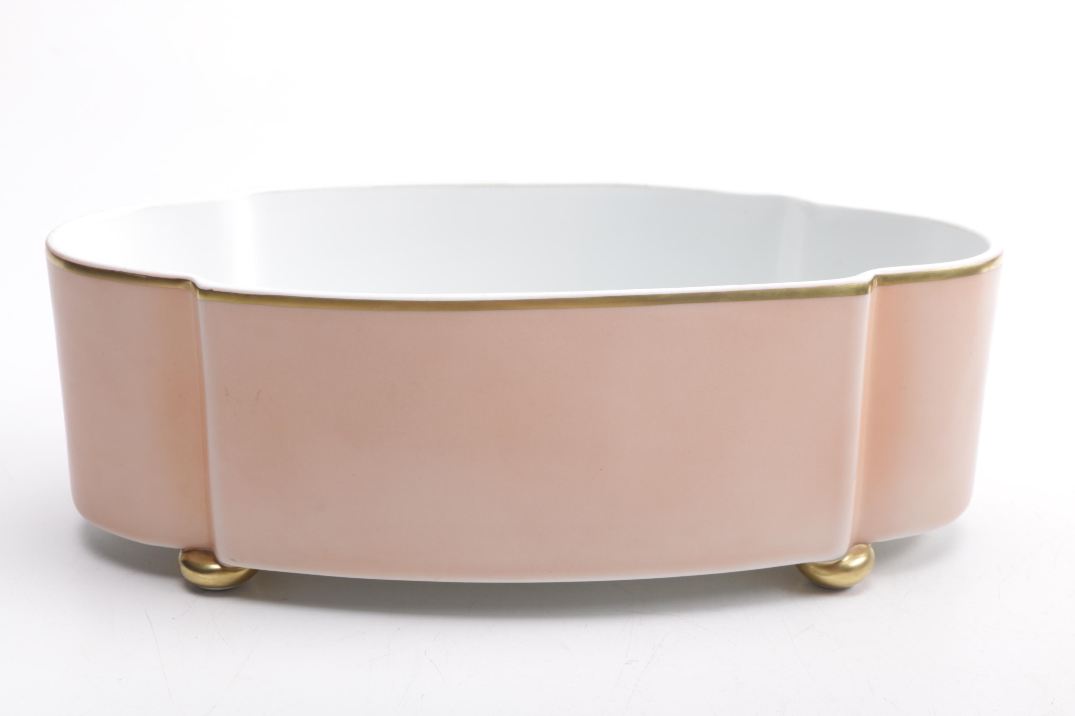 Mottahedeh Ceramic Bowl, Shot Glasses and a Glass Dish