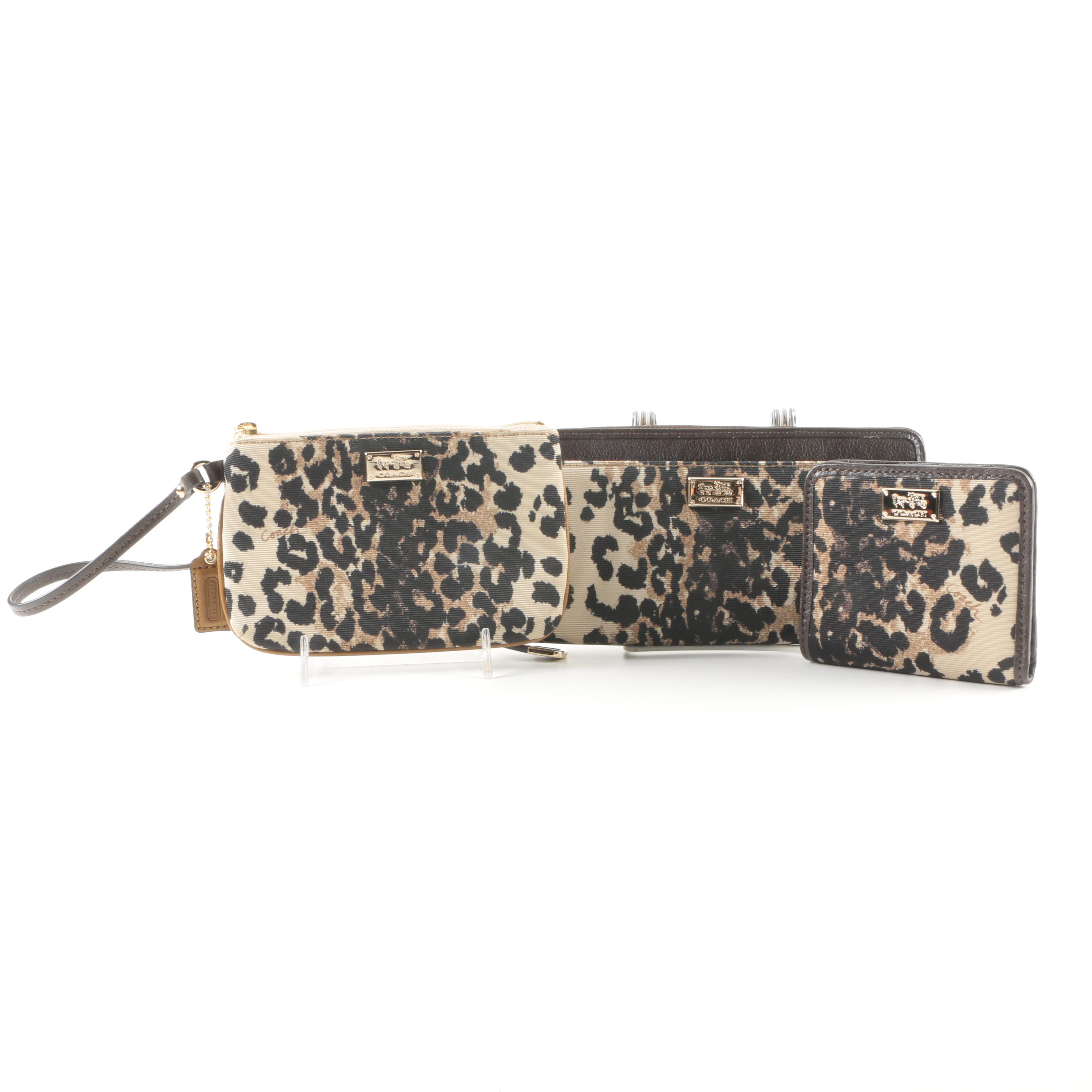 Coach Madison "Kimberly" Accessories In Khaki Ocelot Print